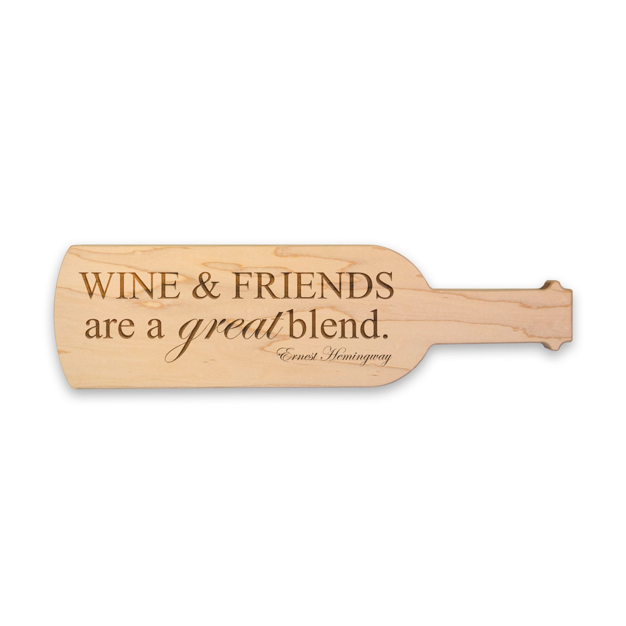 Wine Bottle Shaped Cheese Board - 15 x 4 Inch Unique Wooden Charcuterie Platter for Wine & Cheese Pairing | Perfect for Parties, Gifts & Entertaining