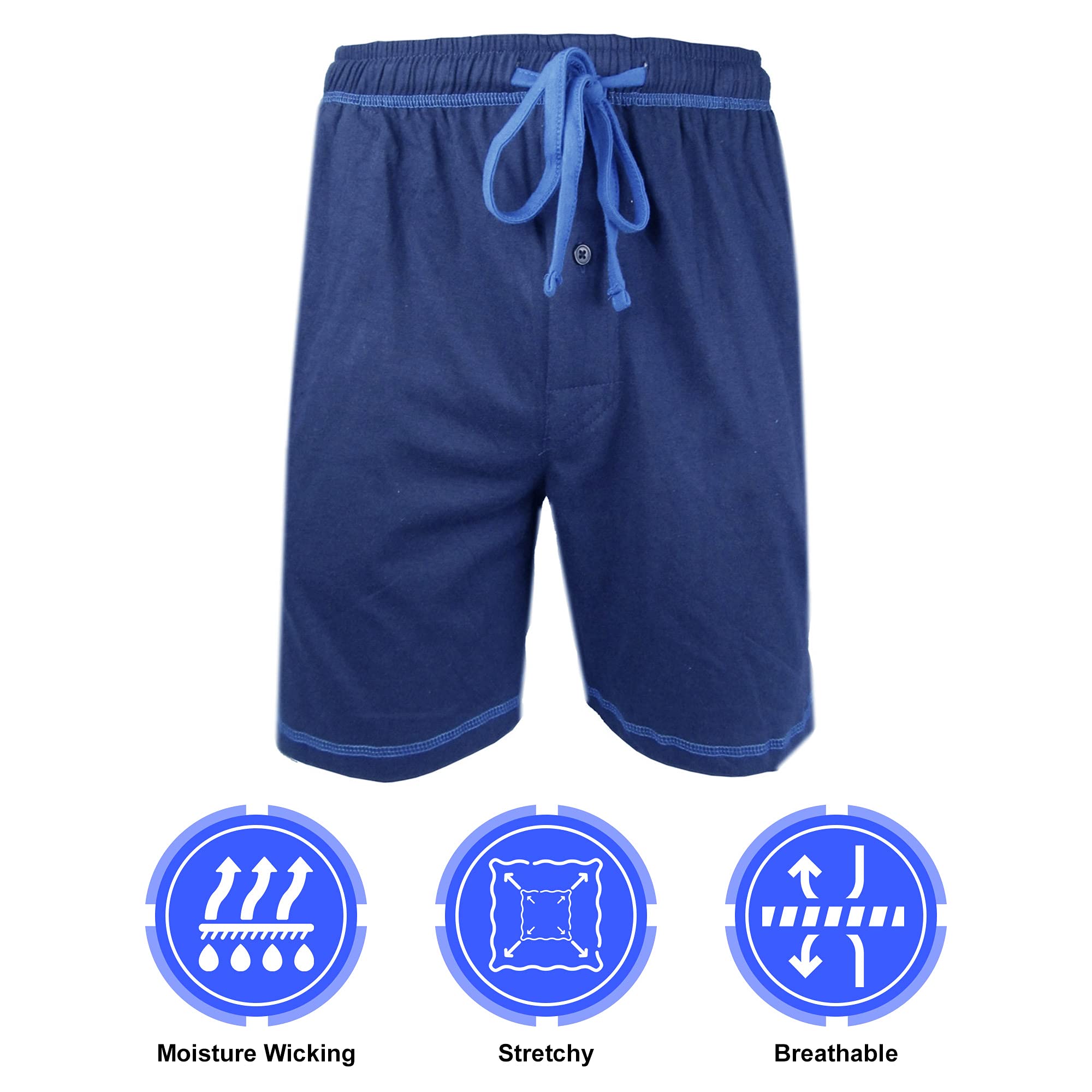 Brave Men's Cotton Super Soft Knit Lounge Shorts - Comfortable Sleepwear & Relaxing Home Pants for Lounging, Sleeping and Casual Wear