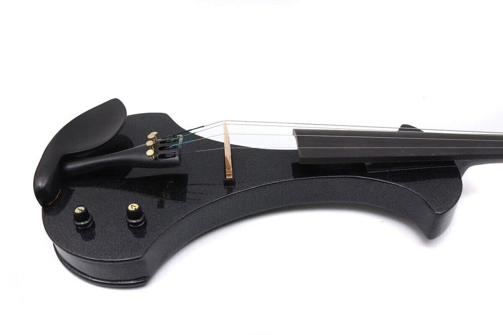 Yinfente 4/4 Full Size Electric Violin with Handcrafted Ebony Fittings - Includes Case & Bow - Perfect for Professional Performances, Studio Recording & Live Music