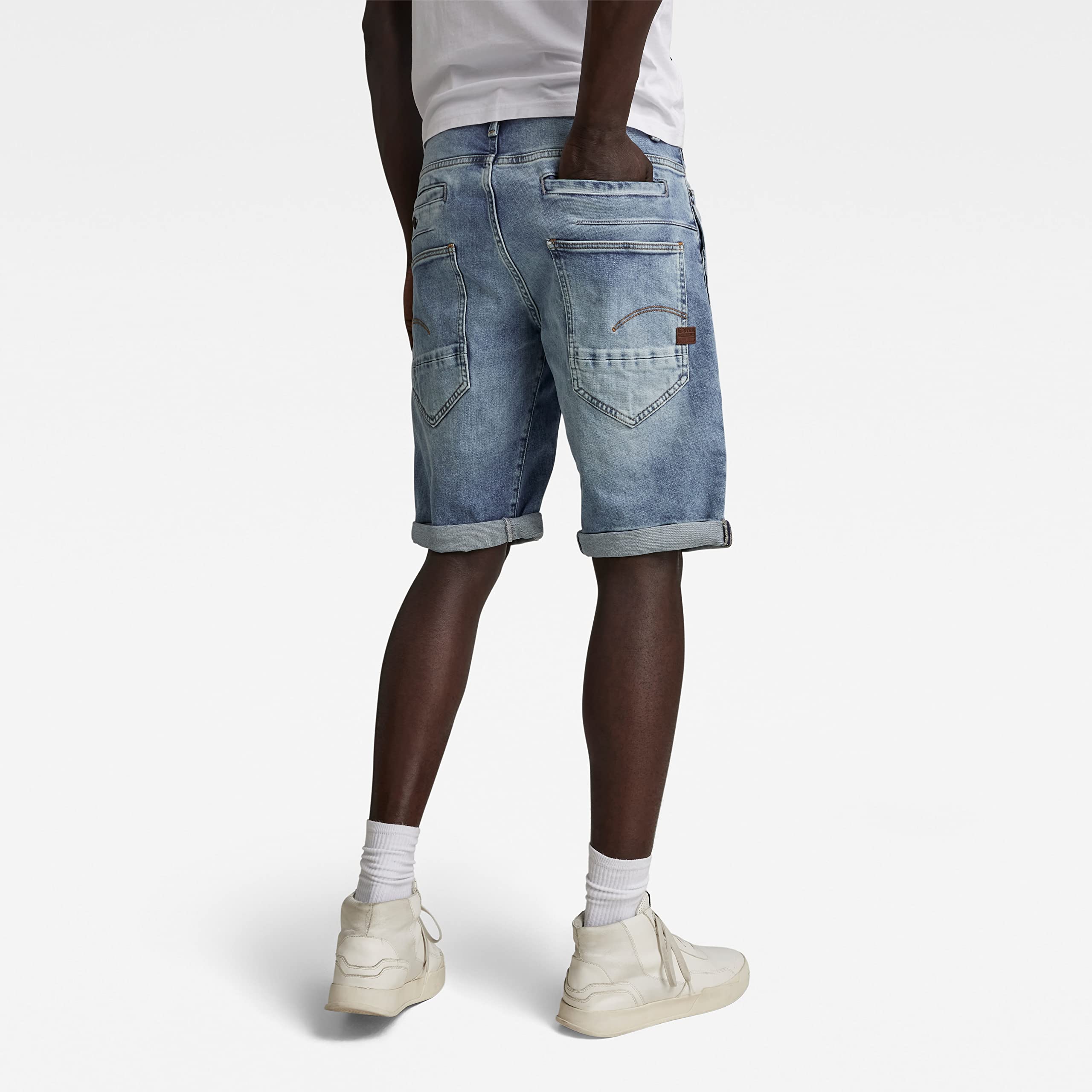 G-STAR Men's D-STAQ 3D Straight Fit Denim Shorts | Classic Blue Jeans Shorts for Men | Casual Summer Wear & Street Style Outfits