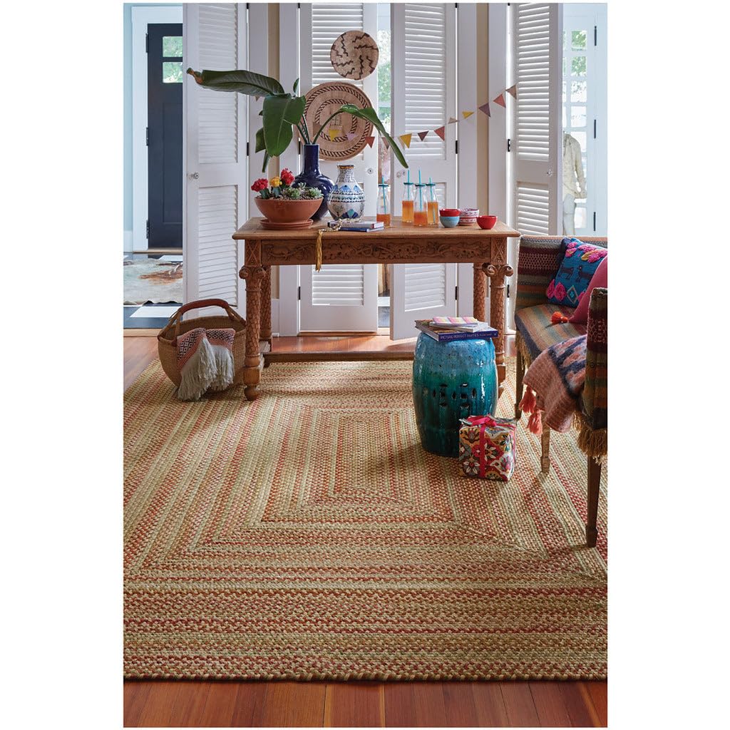 Capel Rugs Manchester Braided Runner Rug 2x9 Feet - Gold Hues Home Decor for Hallway, Kitchen, or Entryway