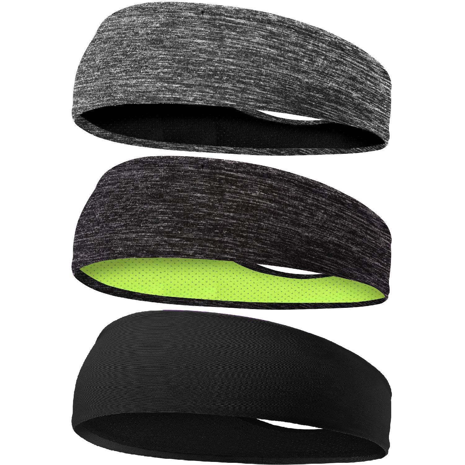 EasYoung Non-Slip Sport Headbands for Men & Women - 3 Pack Sweatbands for Running, Workout, Yoga & Fitness - Breathable Hairbands for Active Lifestyles