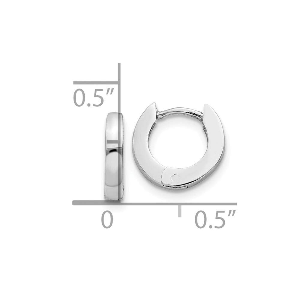 14K White Gold Polished Hinged Hoop Earrings for Women - 2mm Thin Dainty Everyday Hoops - Perfect for Work, Date Night & Special Occasions