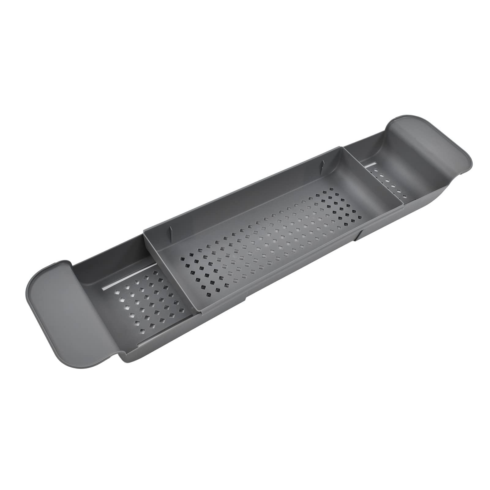 FTVOGUE Extendable Bathtub Tray Caddy - Adjustable Bath Table Organizer with Non-Slip Surface for Books, Wine, Phone & Candles (Grey) - Perfect Relaxation Accessory for Spa Nights & Self-Care Moments