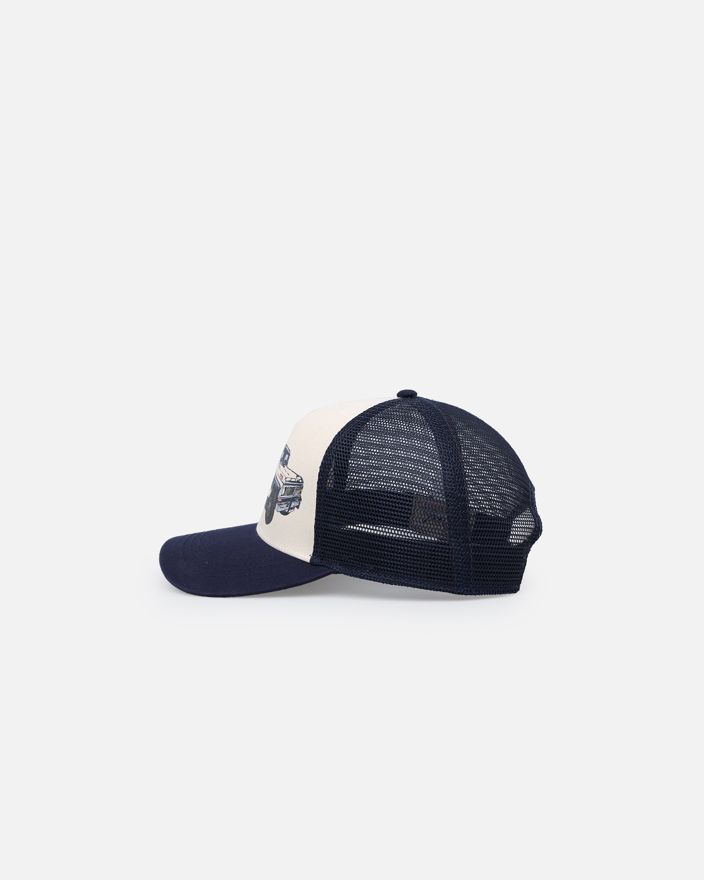 American Needle Sinclair Trucker Snapback Hat - Navy/Ivory Adjustable Snapback Cap for Men & Women - Perfect for Casual Wear, Sports & Outdoor Activities