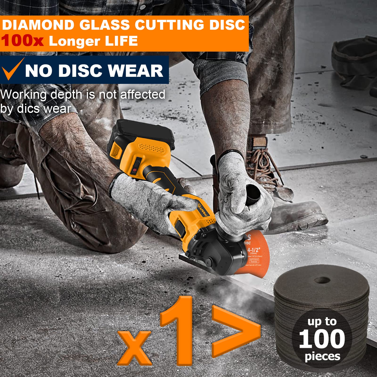 4-1/2 Inch Diamond Glass Cutting Disc (3PCS) - Ultra Thin 0.63