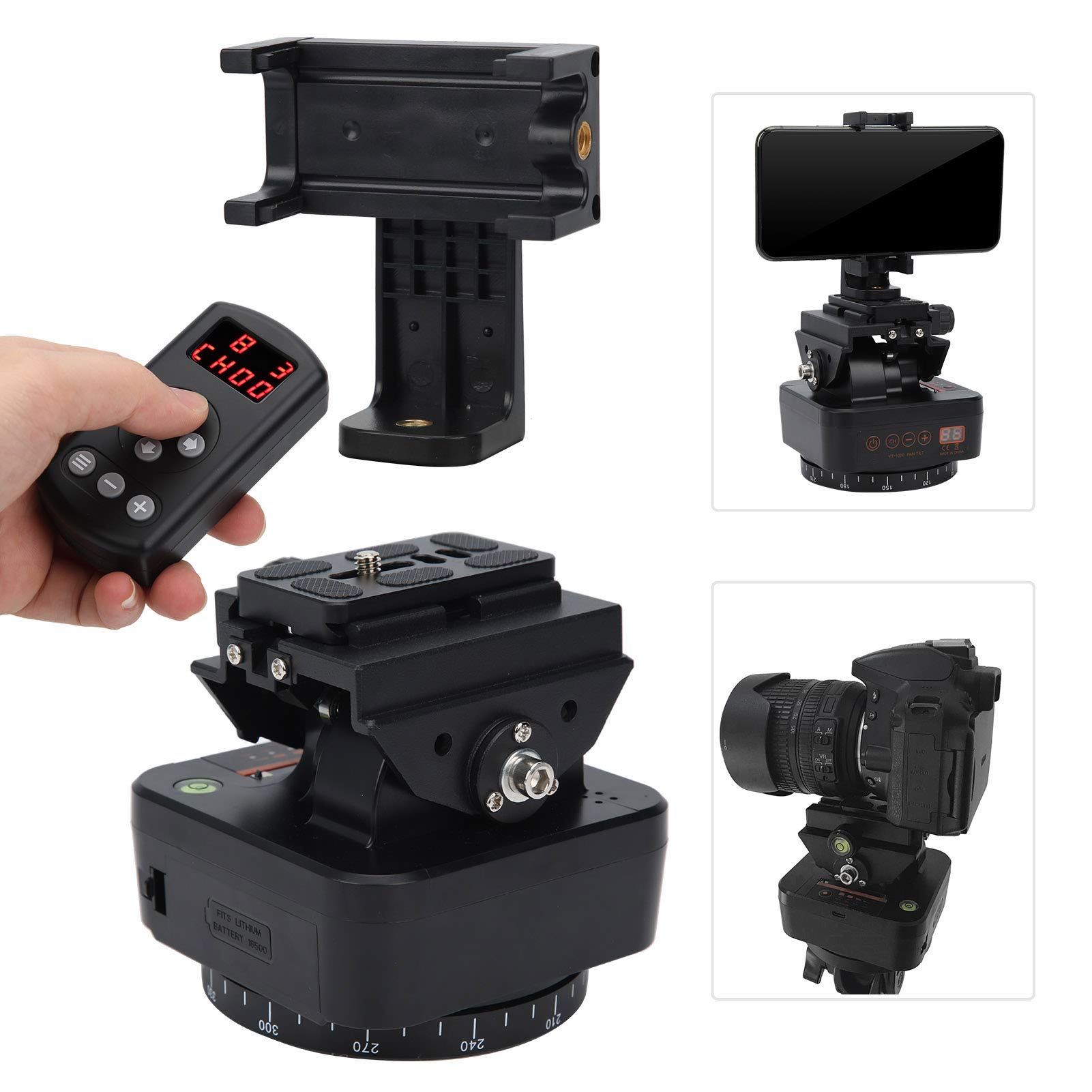 Gaeirt Motorized Tripod Head - 360° Rotating Electric Ball Head for Panoramic Photography | Remote Control Time Lapse Tripod Mount for DSLR, Smartphone & Action Cameras | Perfect for Vlogging, Astrophotography & Travel Videography