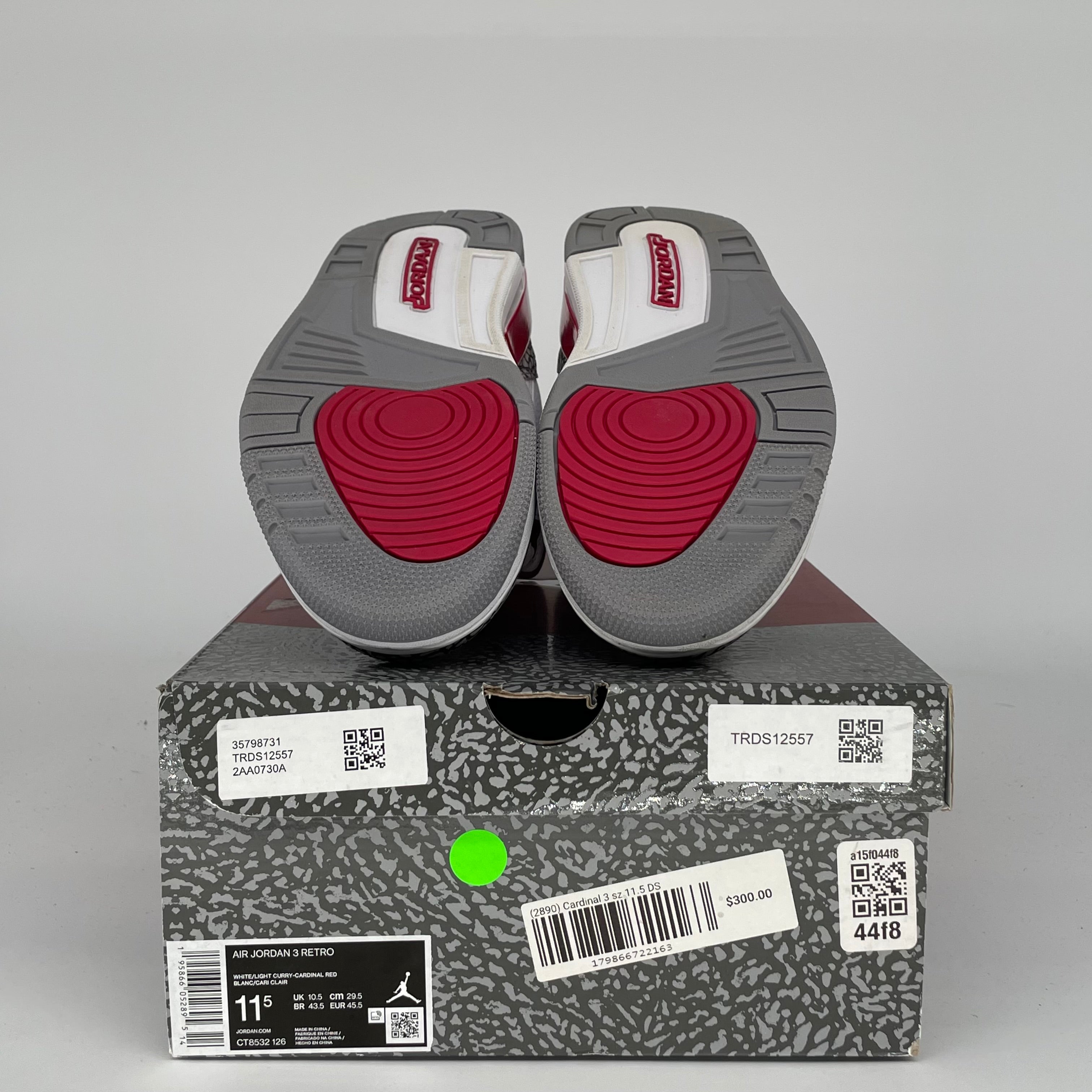 AIR JORDAN 3 Cardinal Red Retro Sneakers - Men's Size 11.5 (CT8532-126) | Authentic Basketball Shoes for Sports & Streetwear Fashion
