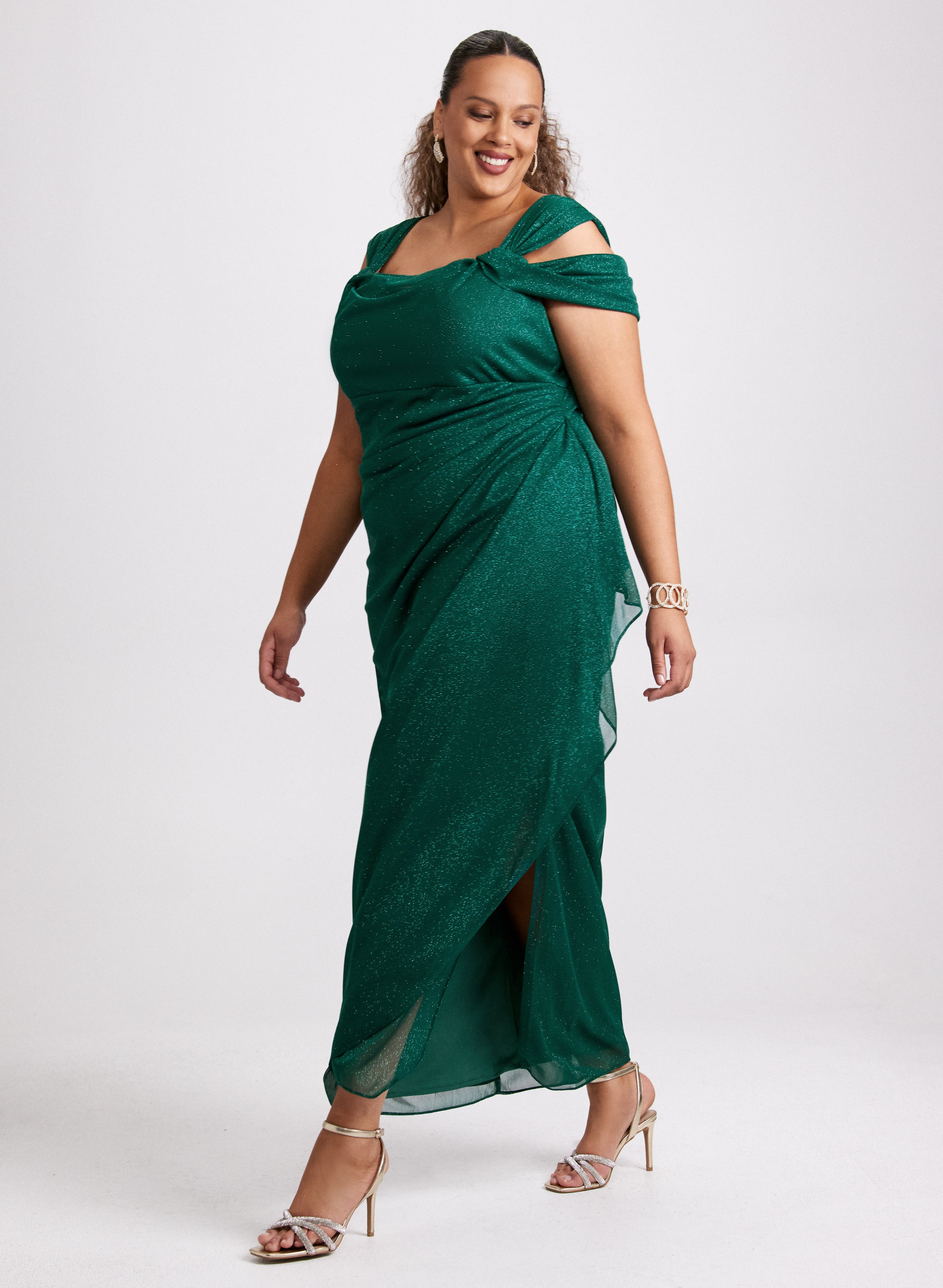 Elegant Cold Shoulder Empire Waist Dress for Women - Flattering A-Line Summer Dress for Parties, Weddings & Date Nights