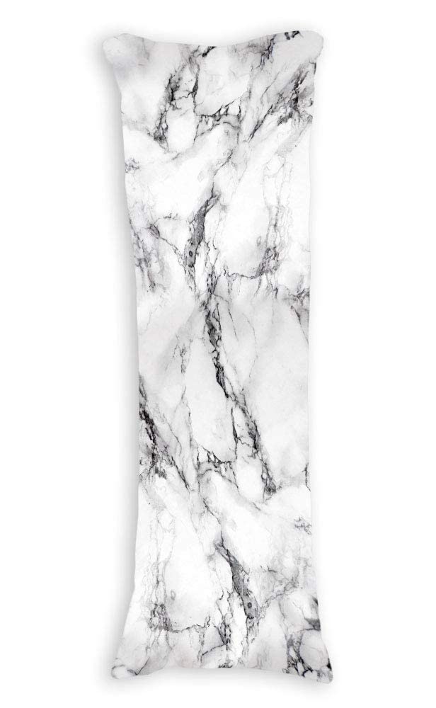 Luxury Marble Print Body Pillowcase - Double Sided Washable Cover 20x54 Inches for Adults & Pregnancy Support - Perfect for Living Room, Bedroom & Home Decor