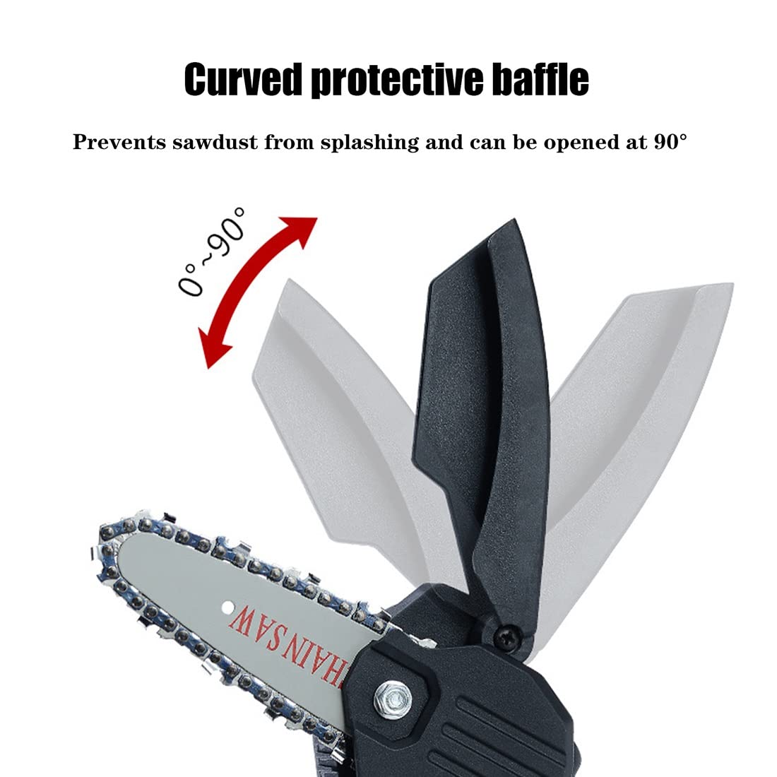 4 Inch Mini Chainsaw Cordless - 24V Battery Powered Handheld Chainsaw with Splash Guard & Safety Lock, 2 Rechargeable Batteries - Perfect for Wood Cutting, Tree Pruning, DIY Projects & Yard Maintenance