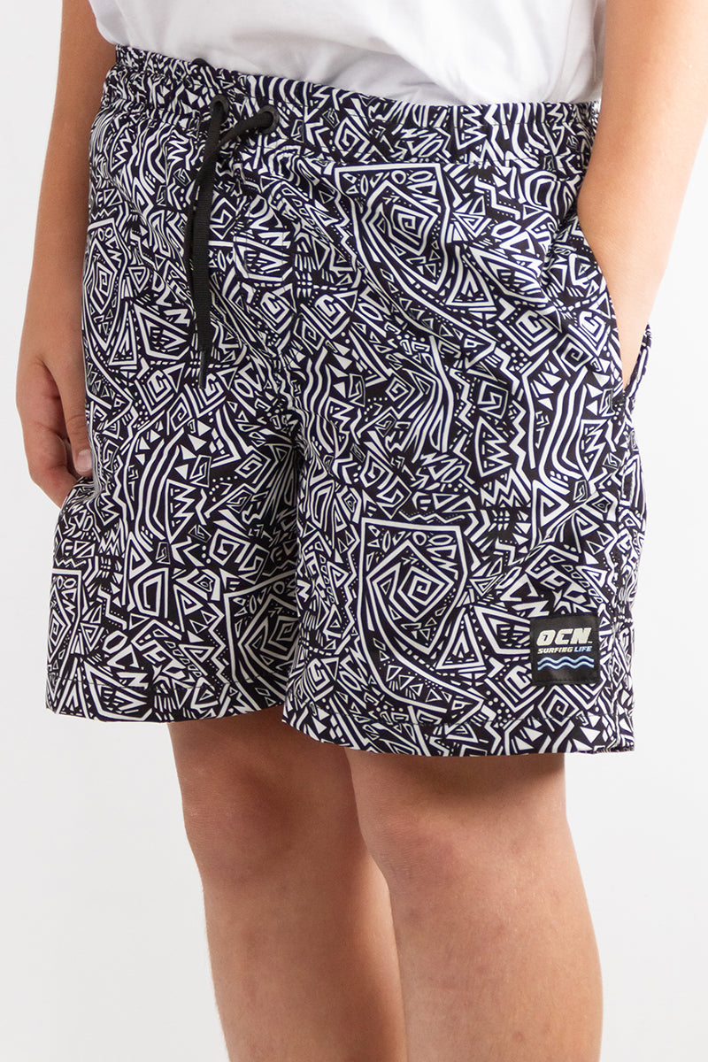 OCN Kids Canarias Graphic Linen Shorts - Comfortable Bathing & Swim Trunks for Boys & Girls - Perfect for Beach, Pool & Summer Vacations