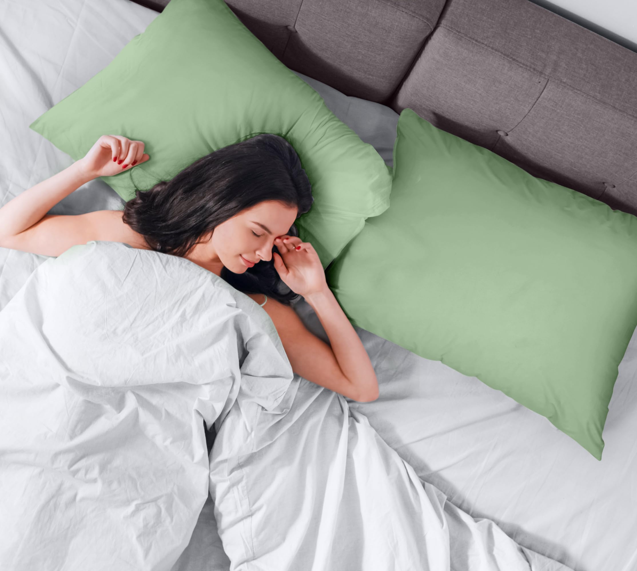 Utopia Bedding Waterproof Pillow Protectors (40 Pack, Sage) - Queen Size 20x28 Inches, Zippered Pillow Cases for Bed Bug Protection & Allergies - Ideal for Hotels, Dorms, Home Use & Travel Accessories