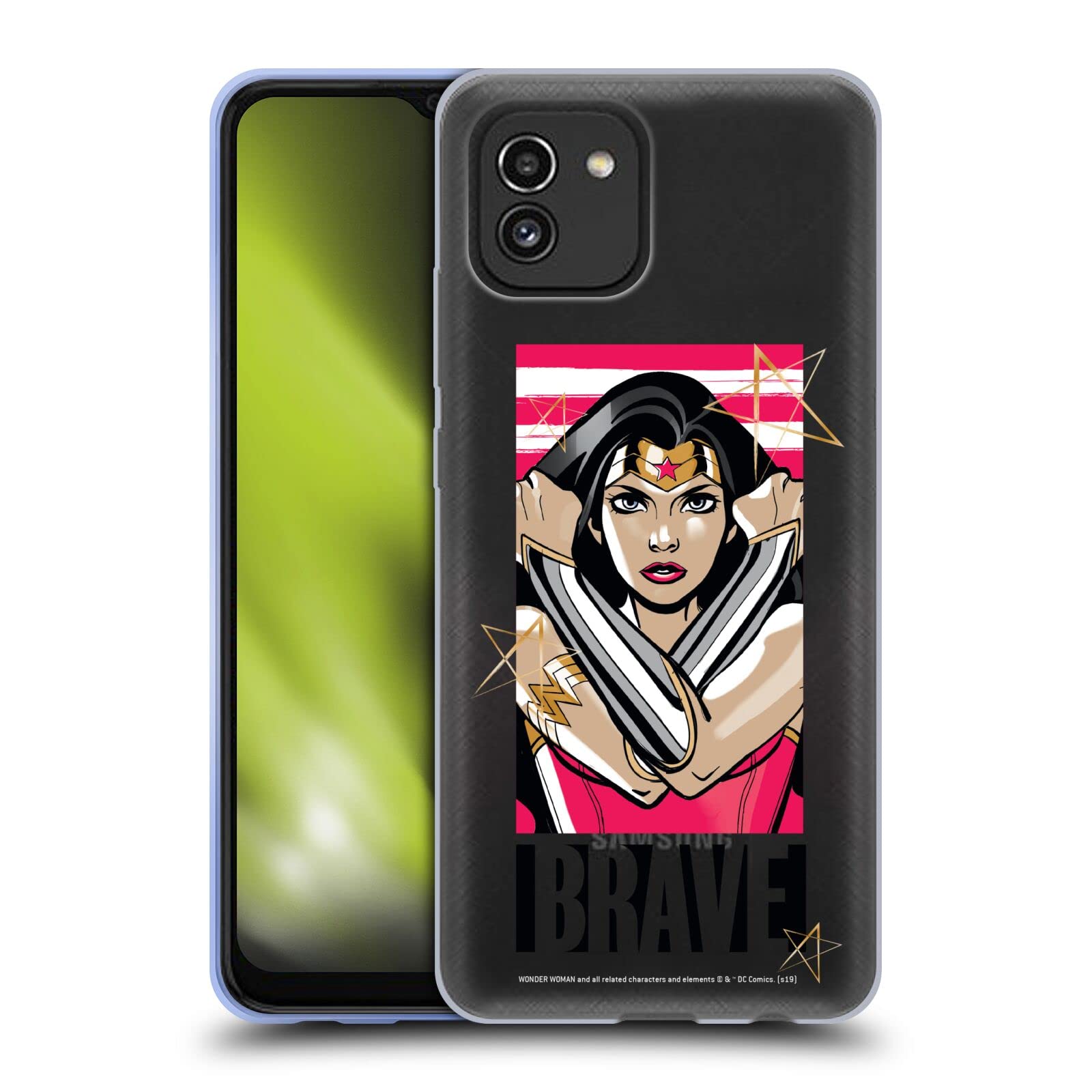 Wonder Woman DC Comics Brave Graphic Arts Soft Gel Case for Samsung Galaxy A03 (2021) - Officially Licensed Protective Phone Cover by Head Case Designs - Perfect for Daily Use & Superhero Fans