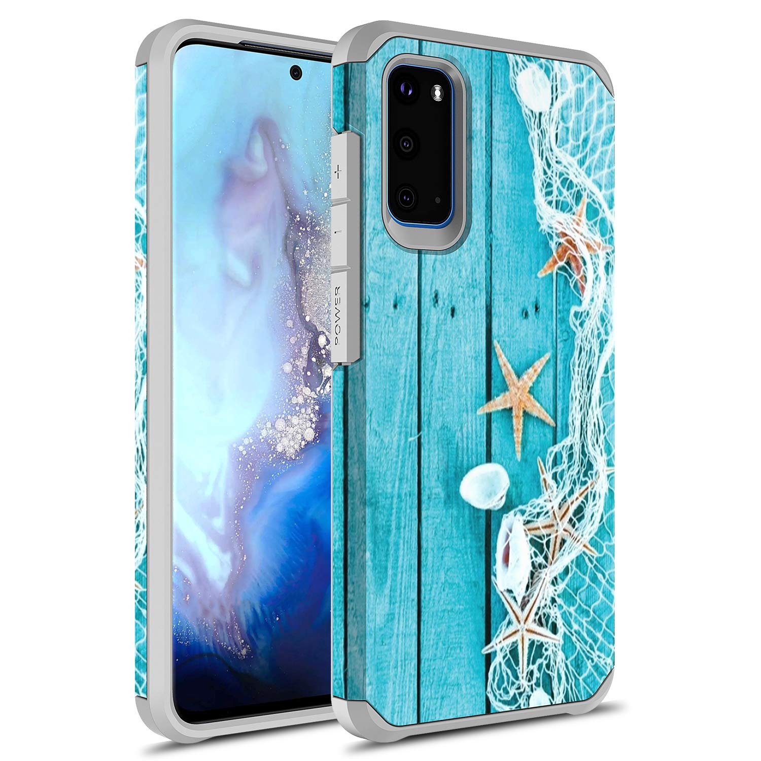 Samsung Galaxy S20 Phone Case - Slim Hybrid Dual Layer Shockproof Hard Cover with Cute Starfish Design | Fashionable & Colorful Silicone Skin Armor Case | Perfect for Everyday Protection & Style