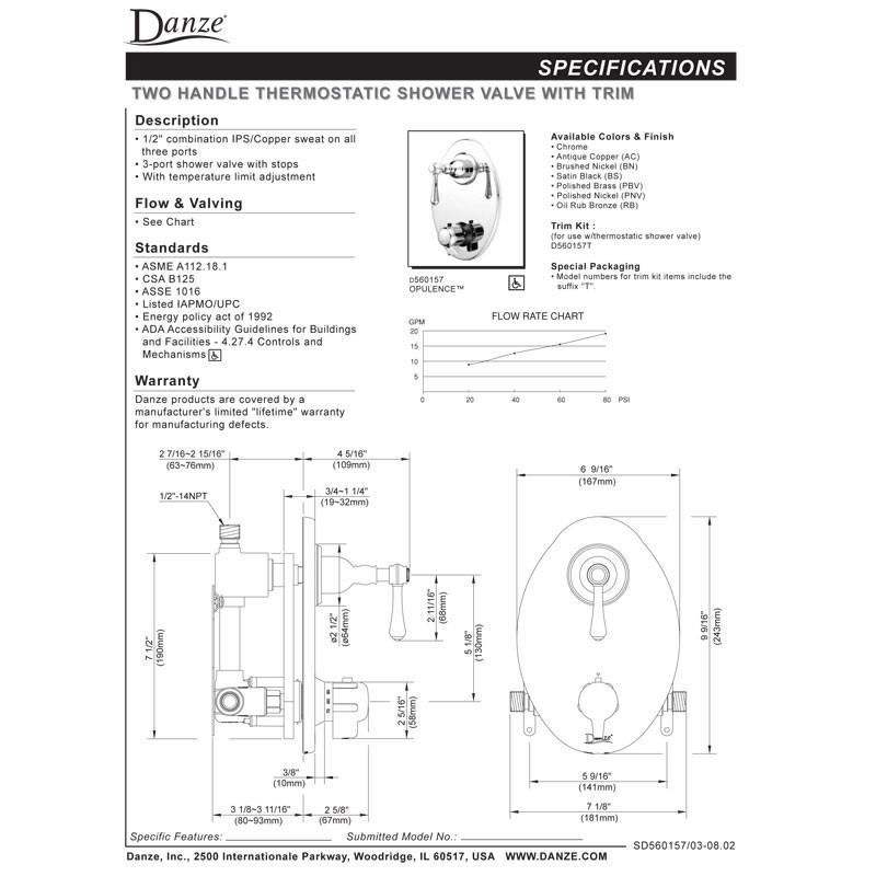 Danze Opulence Brushed Nickel 1/2