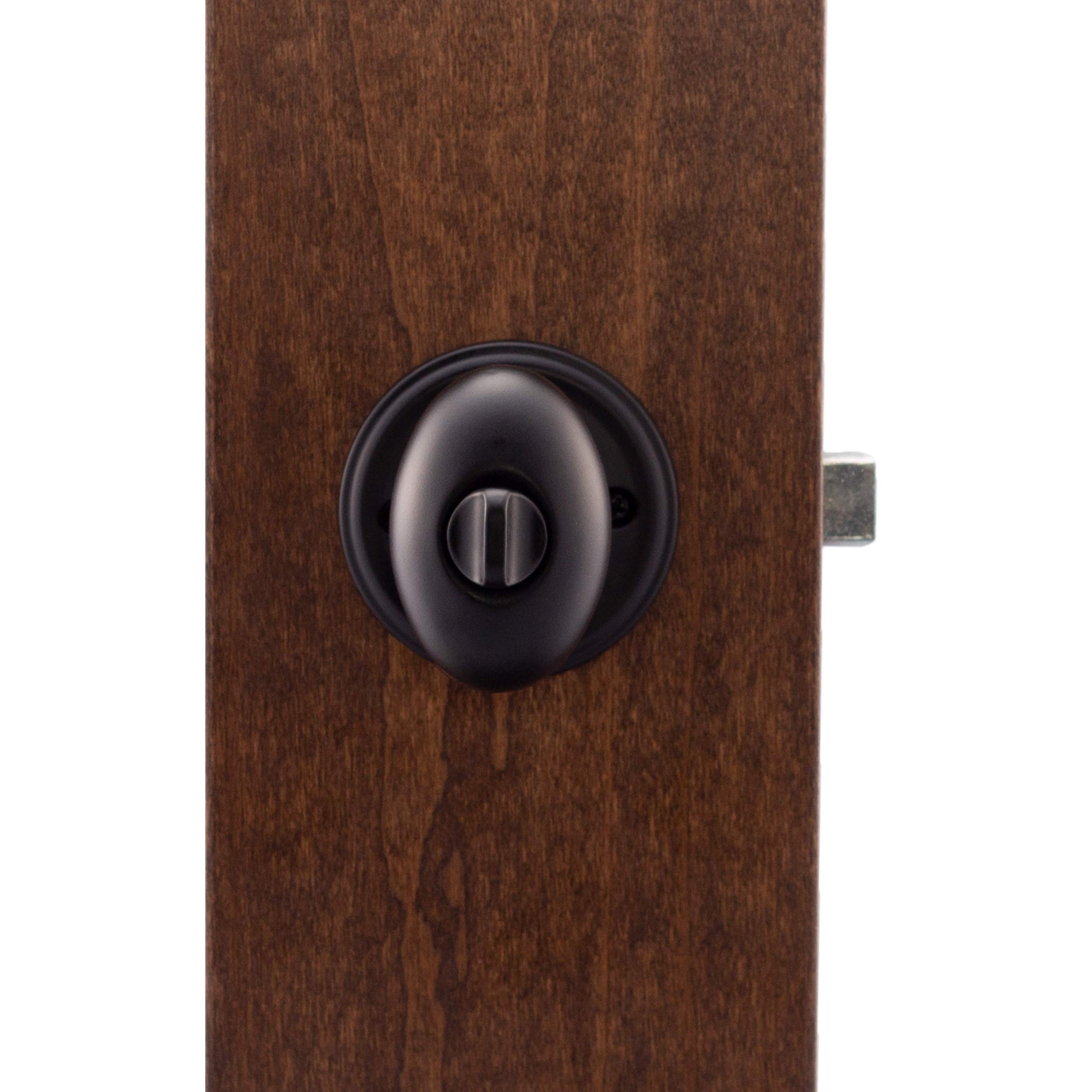 Copper Creek EK2030BC Black Egg Door Knob with Privacy Function - 1 Pack - Perfect for Bedroom, Bathroom & Interior Doors