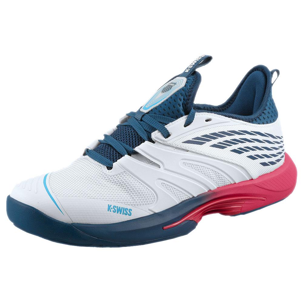 K Swiss Men's Speed Trac Running Shoes - Blanc de Blanc/Blue Opal - Lightweight Athletic Sneakers for Jogging, Gym & Casual Wear