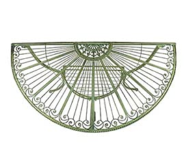 Antique Green Iron Console Table - Rustic Patio & Garden Decor for Outdoor Entryway, Porch, or Balcony
