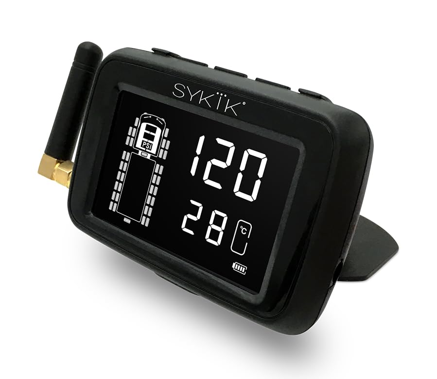 Sykik-TPMS Real Time Tire Pressure Monitoring System for Cars, RVs & Trucks - 36 Wheel Capacity with Anti-Theft Sensors & 3-Year US Warranty (12 Pack) - Perfect for Fleet Management & Long Road Trips