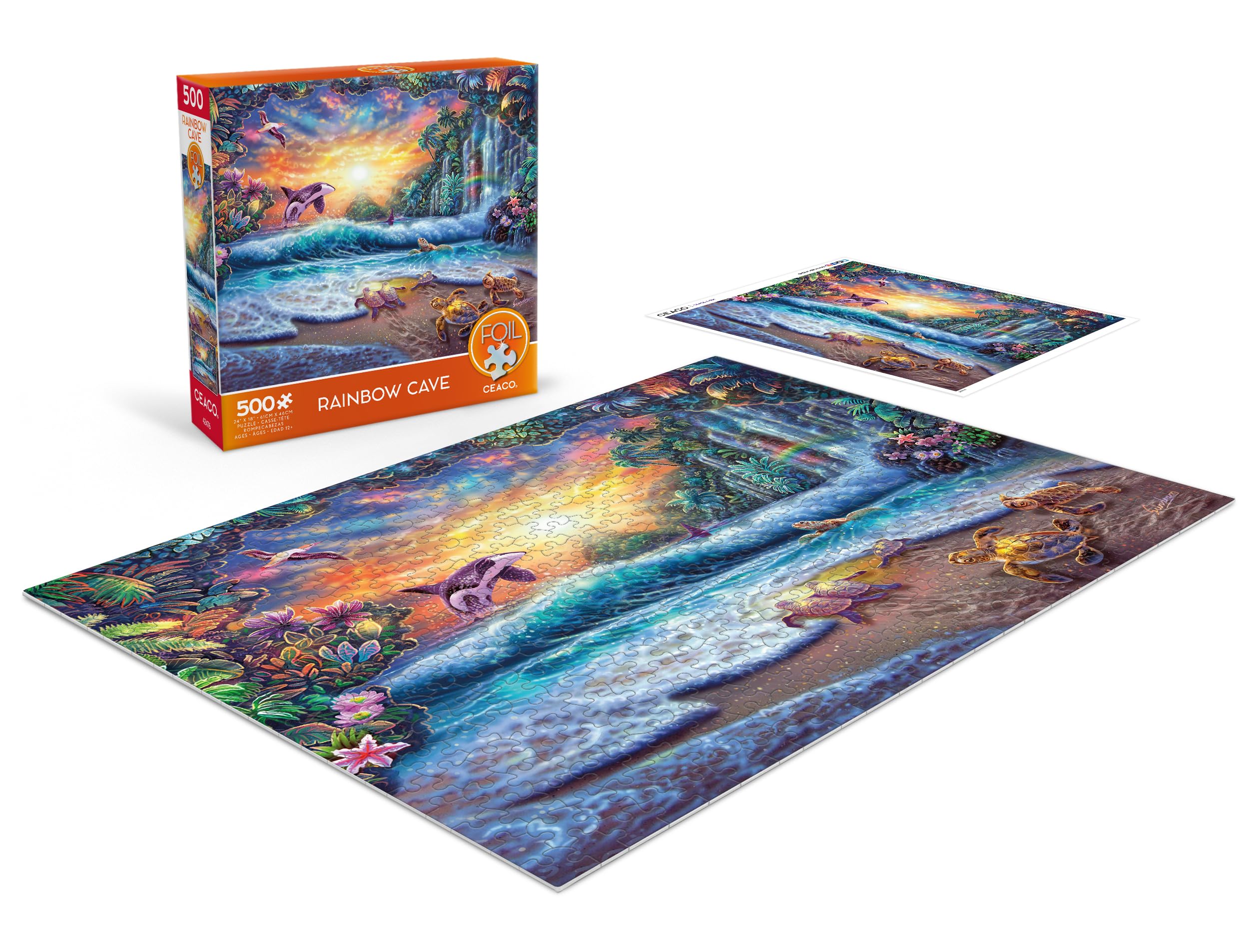 Ceaco 500 Piece Jigsaw Puzzle - Rainbow Cave Foil Puzzle for Adults & Teens - Perfect for Family Game Night, Stress Relief & Home Decor