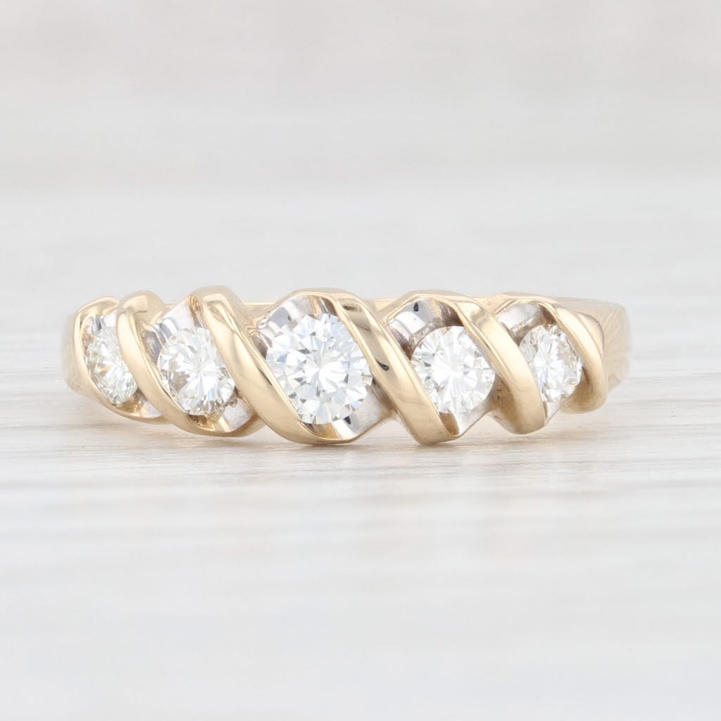 0.47ctw Diamond Wedding Band 14k Gold Size 6.25 - Allison Kauffman Anniversary Ring for Women - Elegant Bridal Jewelry Gift for Wife, Fiancee, Girlfriend - Perfect for Engagement, Proposal, Valentine's Day & Special Occasions