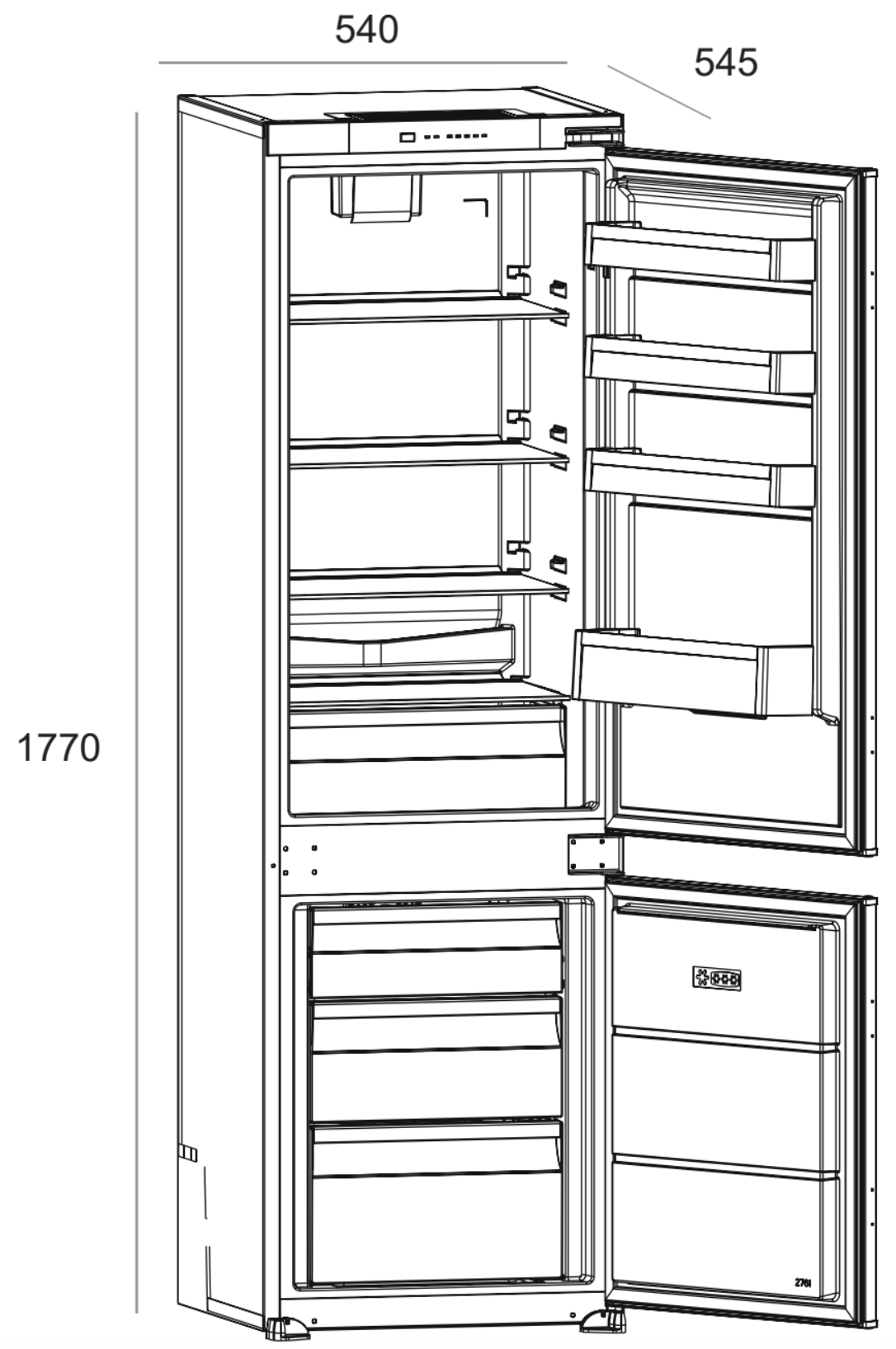 Euro Appliances 243L Integrated Fridge Freezer E276IFBM - Stainless Steel Built-In Refrigerator for Modern Kitchen | Energy Efficient & Quiet Operation | Perfect for Apartments, Condos & Small Homes