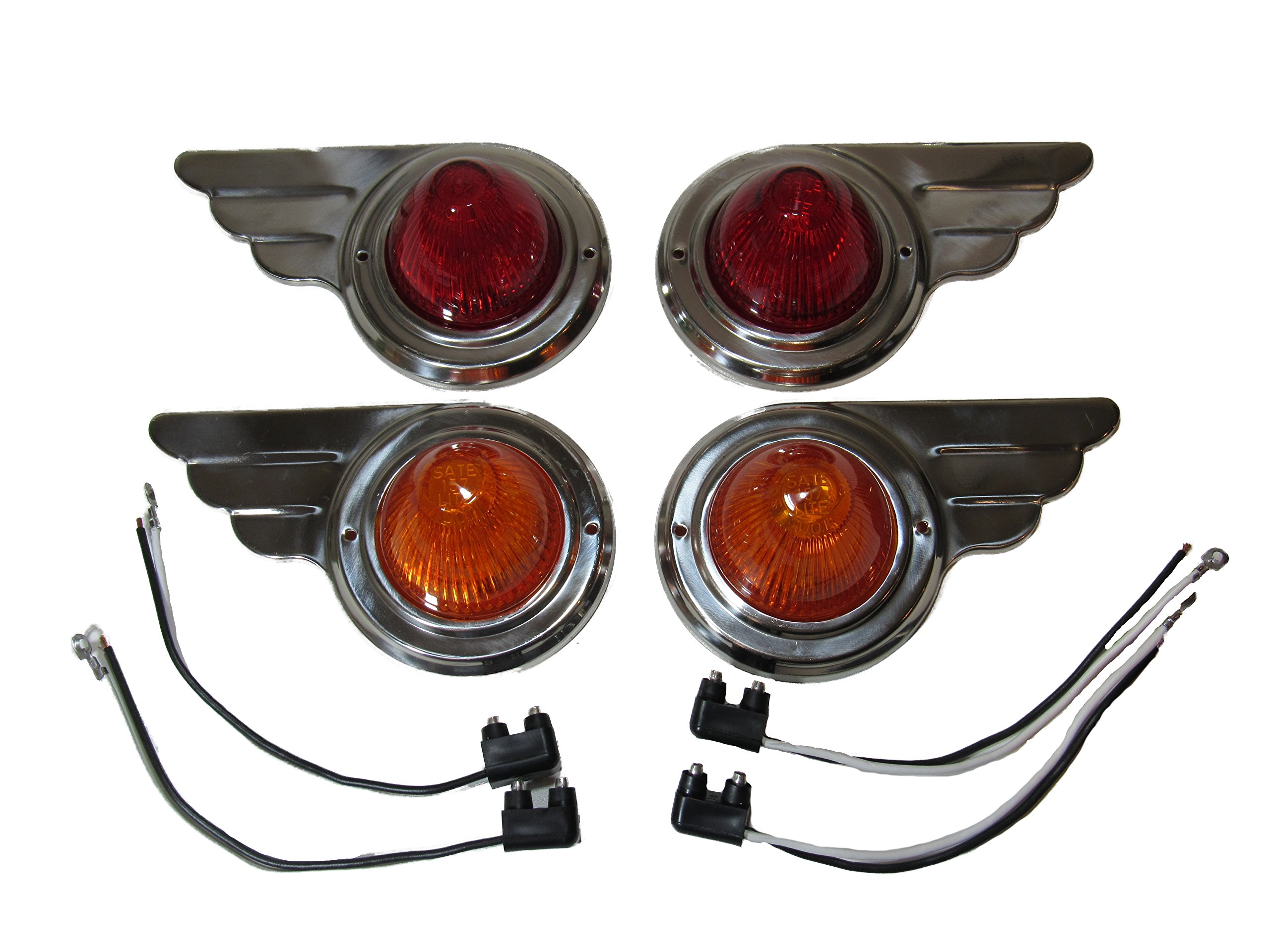Vintage Style TCMA Wing Travel Trailer Side Marker Lights - Chrome Decorative Lights for Airstream, Shasta, Spartan & Airfloat Campers & RVs - Perfect for Classic Camper Restoration & Customization Projects