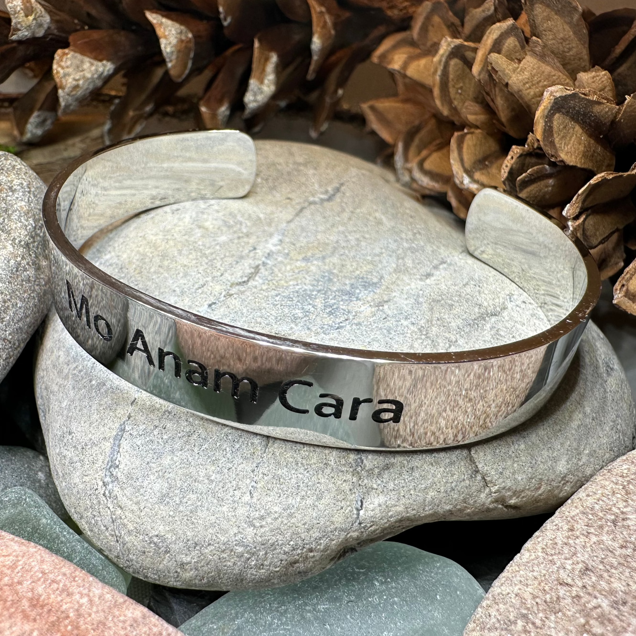 Gaelic Anam Cara Soulmate Cuff Bracelet - Celtic Friendship Jewelry for Women - Perfect Gift for Best Friends, Couples & Loved Ones (Wedding, Anniversary, Valentine's Day)