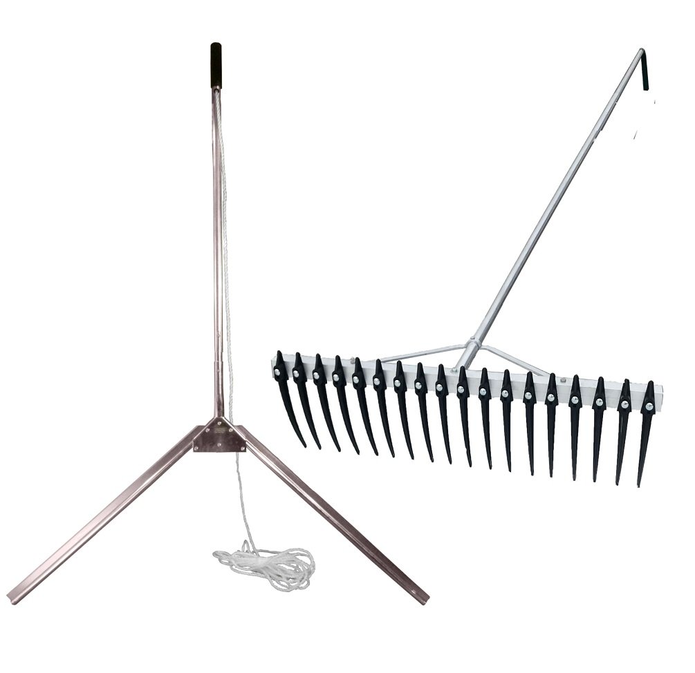 Premium Aquatic Lake & Pond Weed Cutter & Rake with Long Teeth - Heavy Duty Shoreline Cleaning Tool (7ft Extendable Handle) for Beach, Dock & Waterfront Maintenance