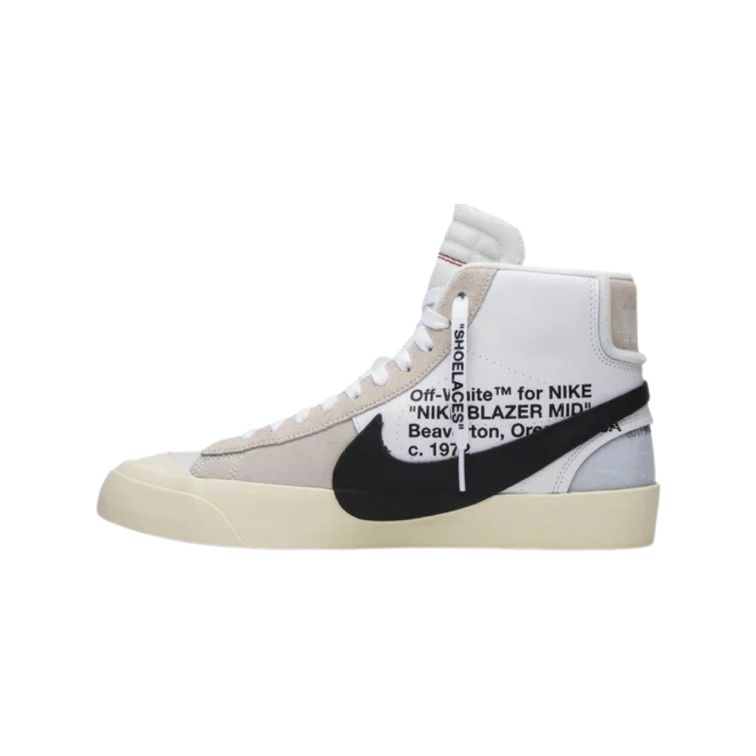 Nike x Off-White The Ten Blazer Mid OG Sneakers 2018 - White, Black & Muslin Colorway | Limited Edition Basketball Shoes for Streetwear & Casual Outfits