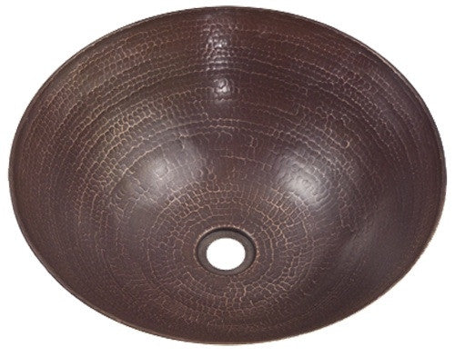 Handcrafted Oval Copper Vessel Sink - Rustic Farmhouse Bathroom & Kitchen Sink with Natural Patina Finish | Perfect for Modern, Vintage, or Industrial Style Homes