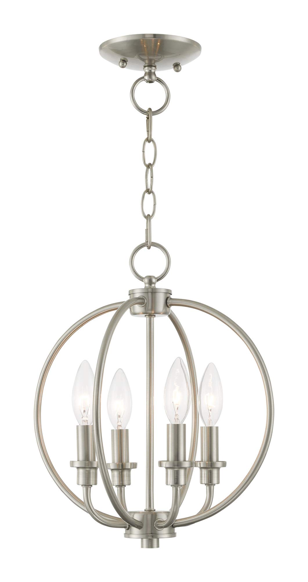 Livex Lighting 4664-04 4-Light Black Modern Chandelier - Elegant Ceiling Fixture for Dining Room, Bedroom or Living Room Lighting