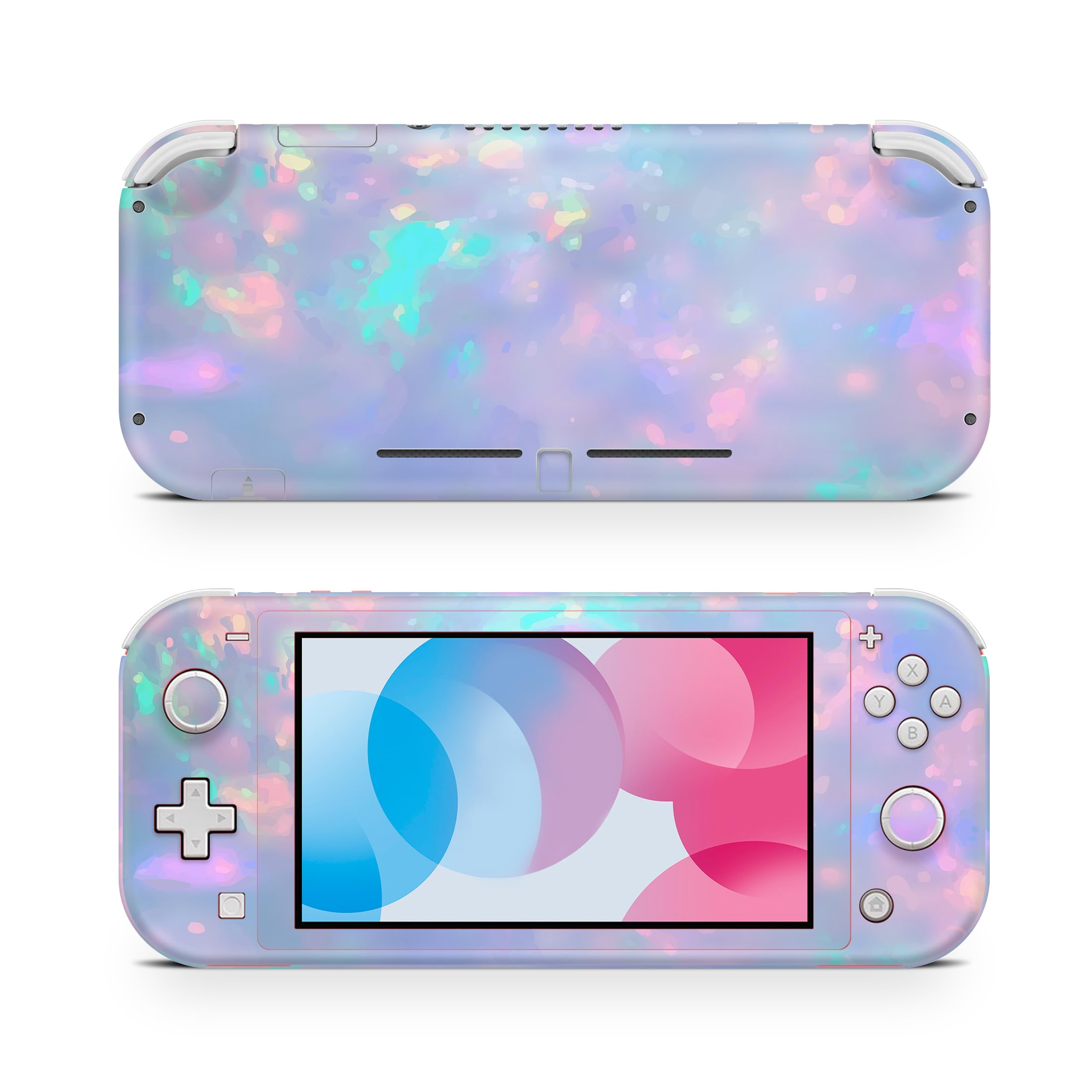ZOOMHITSKINS Nintendo Switch Lite Skins - Glitter & Gemstone Vinyl Decals in Pink, Blue, Grey, Silver & Rainbow | 3M Durable, Easy to Install | Perfect for Gaming Protection & Customization | Made in USA