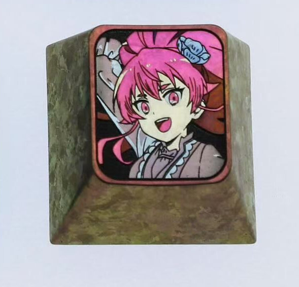 Custom Anime Character Keycaps - 1U Titanium Alloy Personalized Keycaps for Mechanical Keyboards | Durable Metal Decorative Keycaps for Gaming & Typing | Mushoku Tensei & Anime Themed Keycaps for Keyboard Enthusiasts