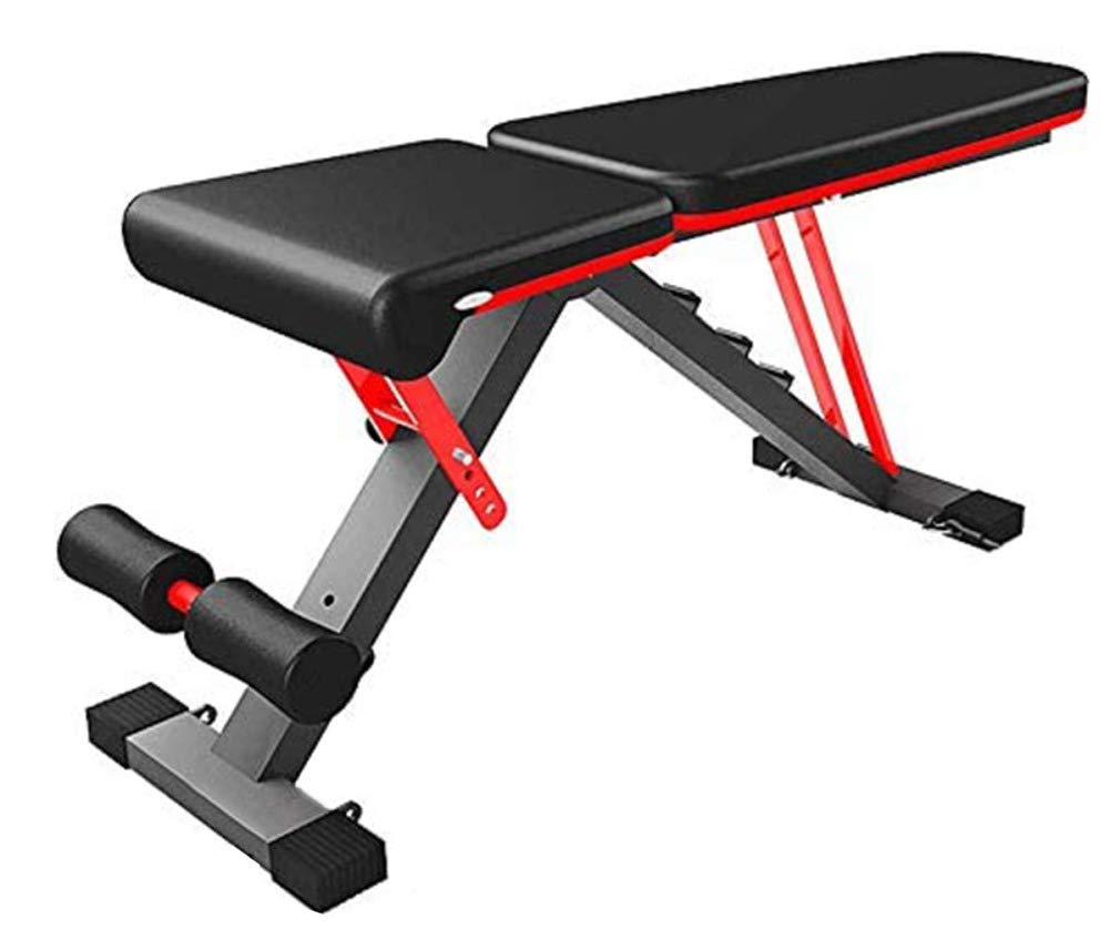 BYCDD Adjustable Weight Bench for Home Gym - Utility Bench for Upright, Incline, Decline & Flat Exercises - Dumbbell Workout Bench with Abdominal Support - 33.5X107CM Black - Perfect for Strength Training, Bodybuilding & Home Fitness Workouts