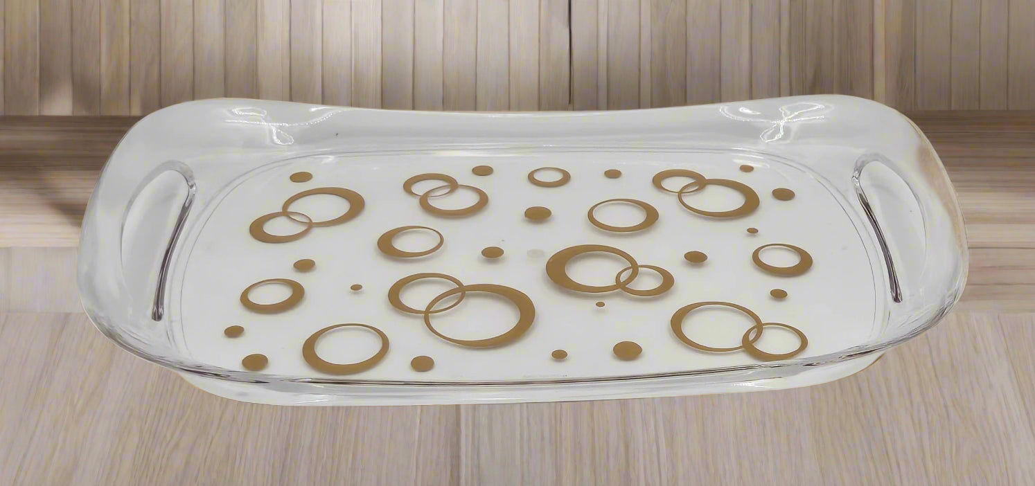 18x11.5 Inch Gold Design Serving Tray - Elegant Decorative Tray for Dining, Entertaining, and Home Decor