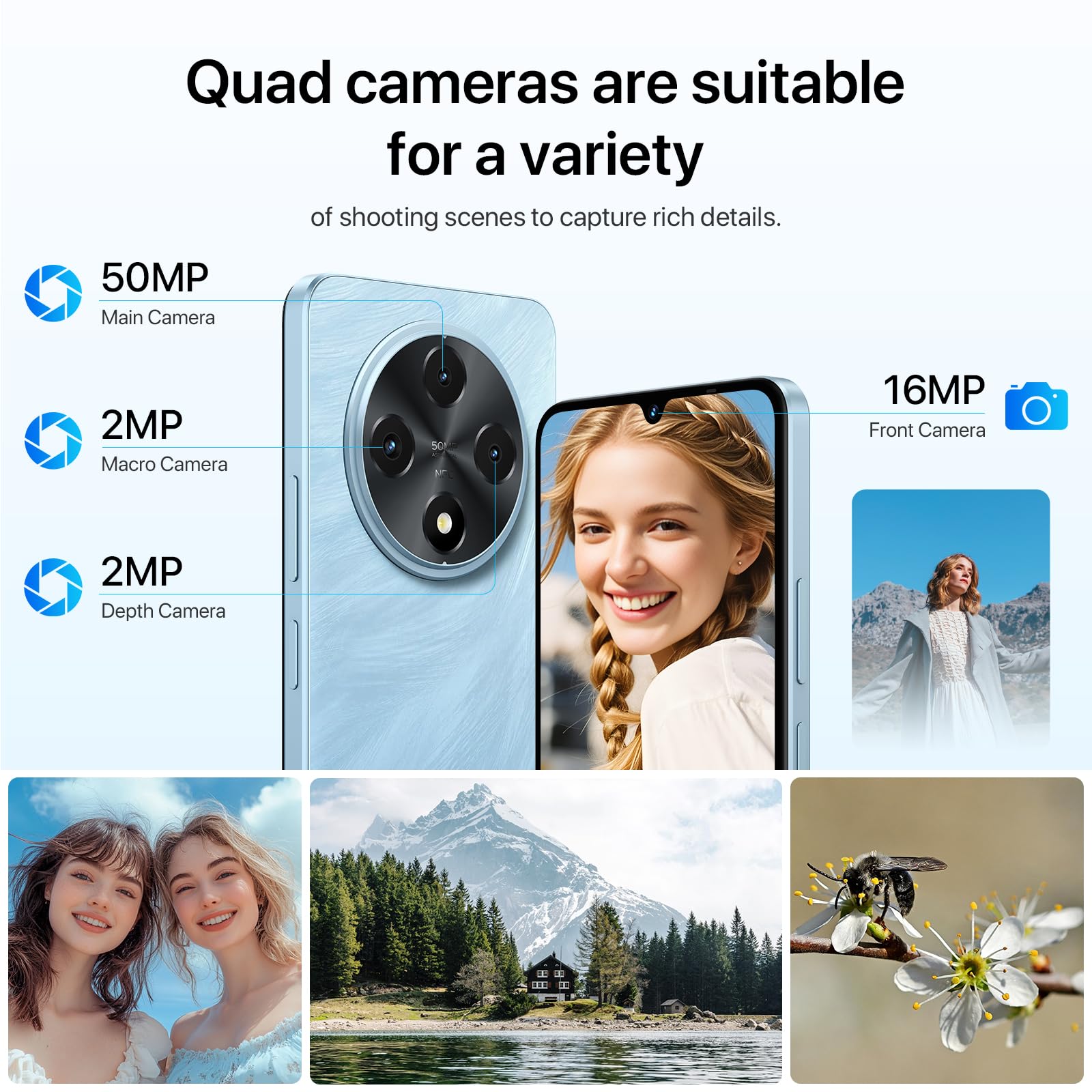 UMIDIGI G100 Unlocked Android 14 Smartphone - 6.9