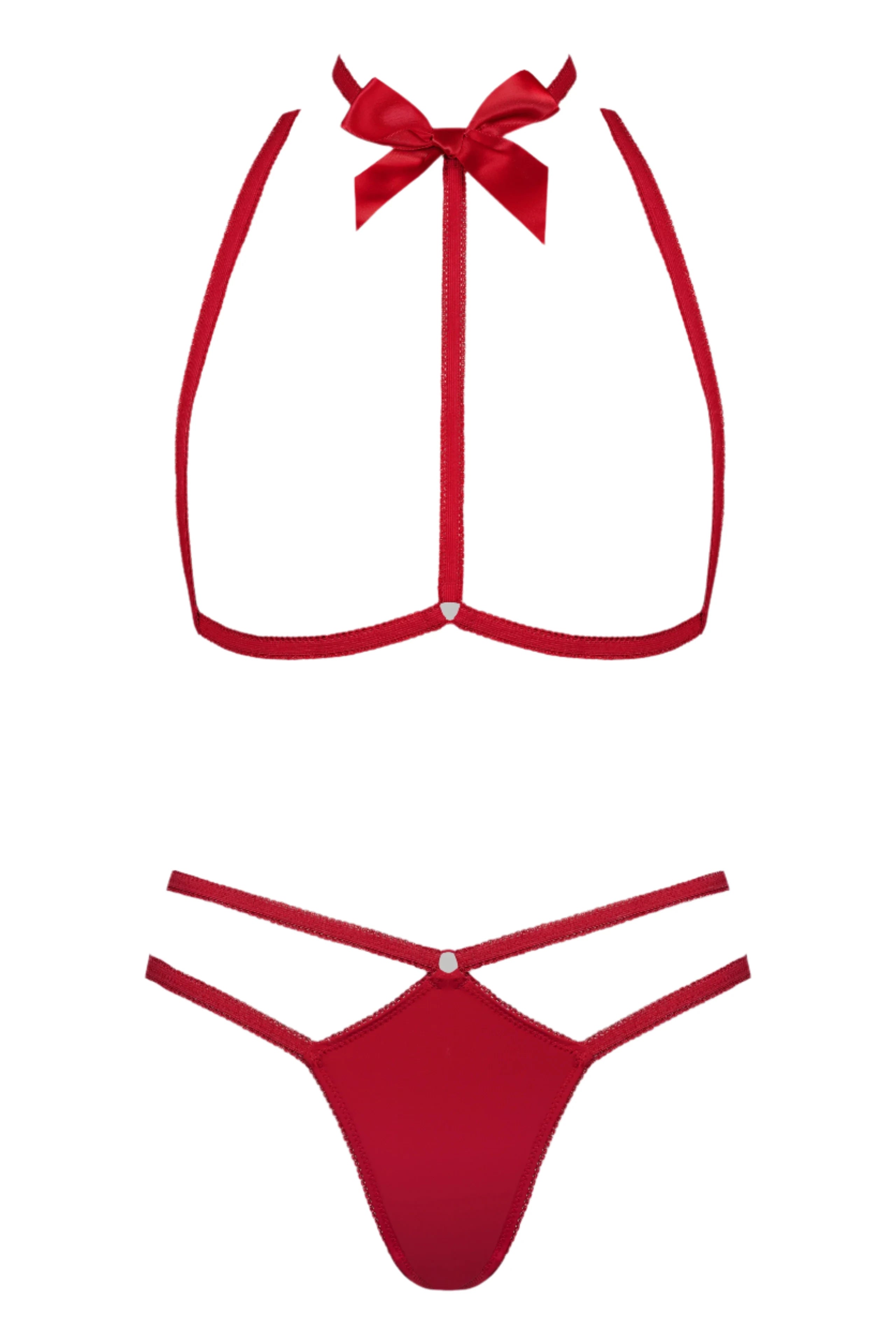 Le Petit Secret Red Lingerie Set - Sexy Harness & Thong for Women | Perfect for Valentine's Day, Anniversary Gifts & Romantic Nights