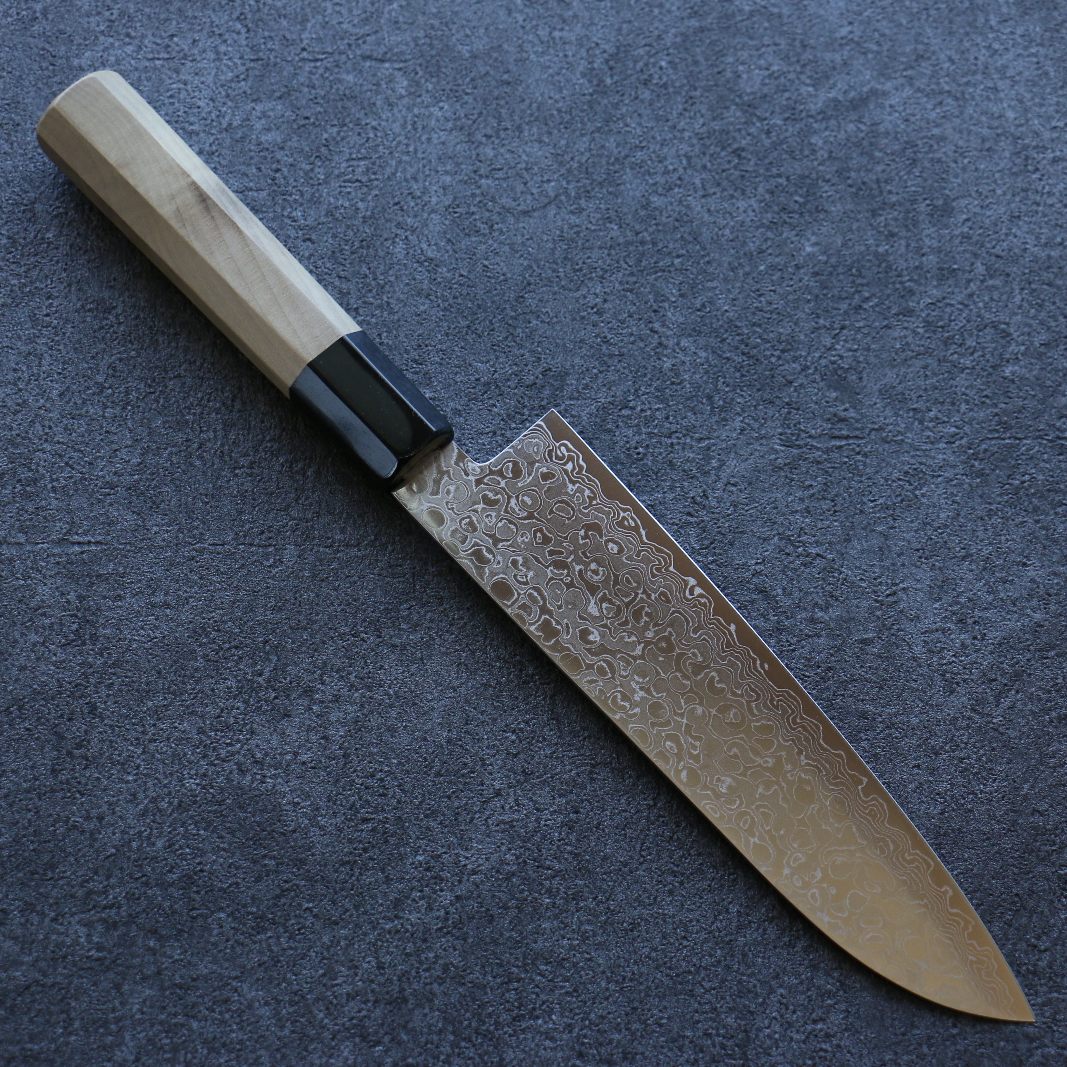 Premium Misuzu AUS10 Damascus Santoku Knife 180mm - Handcrafted Japanese Kitchen Knife with Magnolia Wood Handle - Perfect for Slicing, Dicing & Chopping Vegetables, Meat & Fish