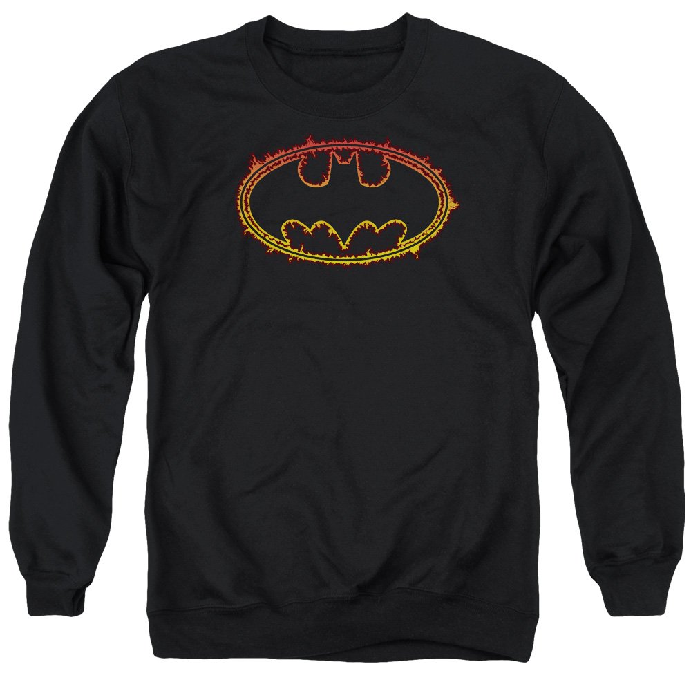 Batman Logo Flame Outlined Unisex Crewneck Sweatshirt for Men & Women - Casual Wear, Cosplay, Superhero Fan Gift