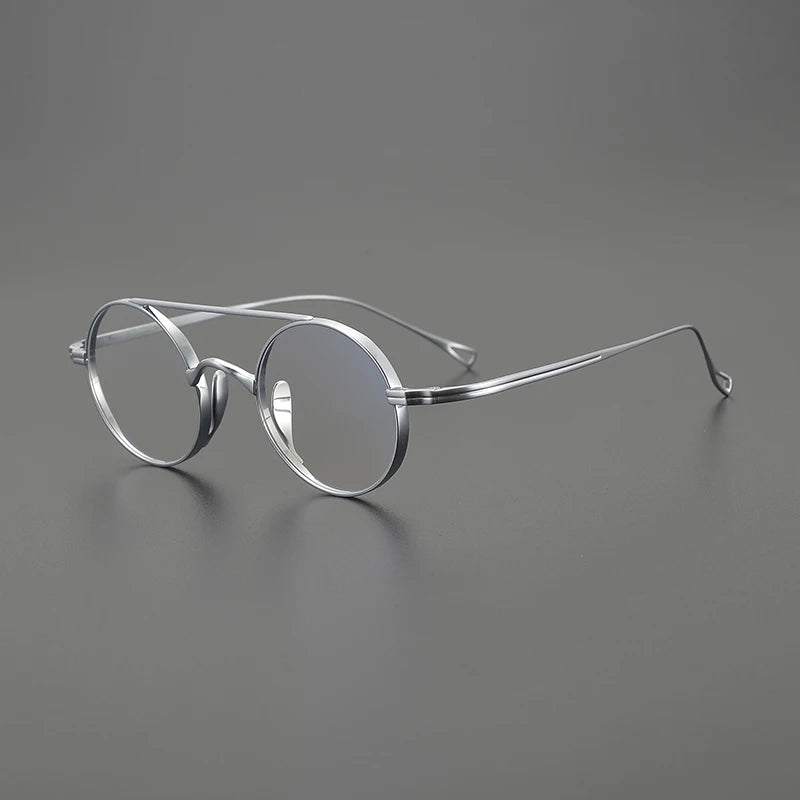Stylish Black Titanium Full Rim Round Double Bridge Eyeglasses for Women - Perfect for Reading, Work & Fashion Accessories (Model 79500)