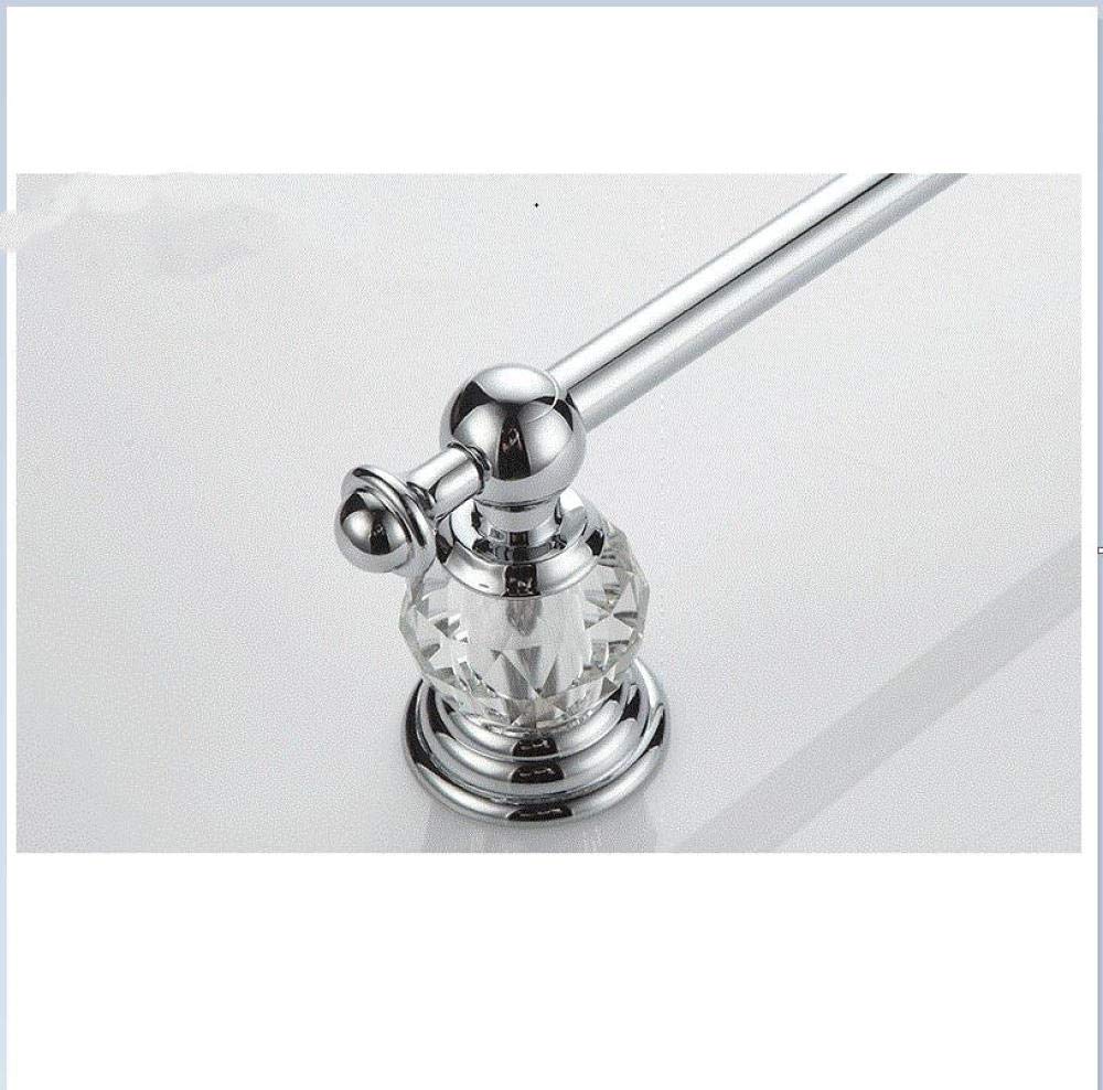 Premium Zinc Alloy & Susgold Silver Wall Mounted Towel Rack - Single Rod Crystal Head Design for Bathroom - Chrome Finish Towel Holder for Hand Towels, Bath Towels & Robes - Perfect for Spa, Hotel & Home Bathroom Organization