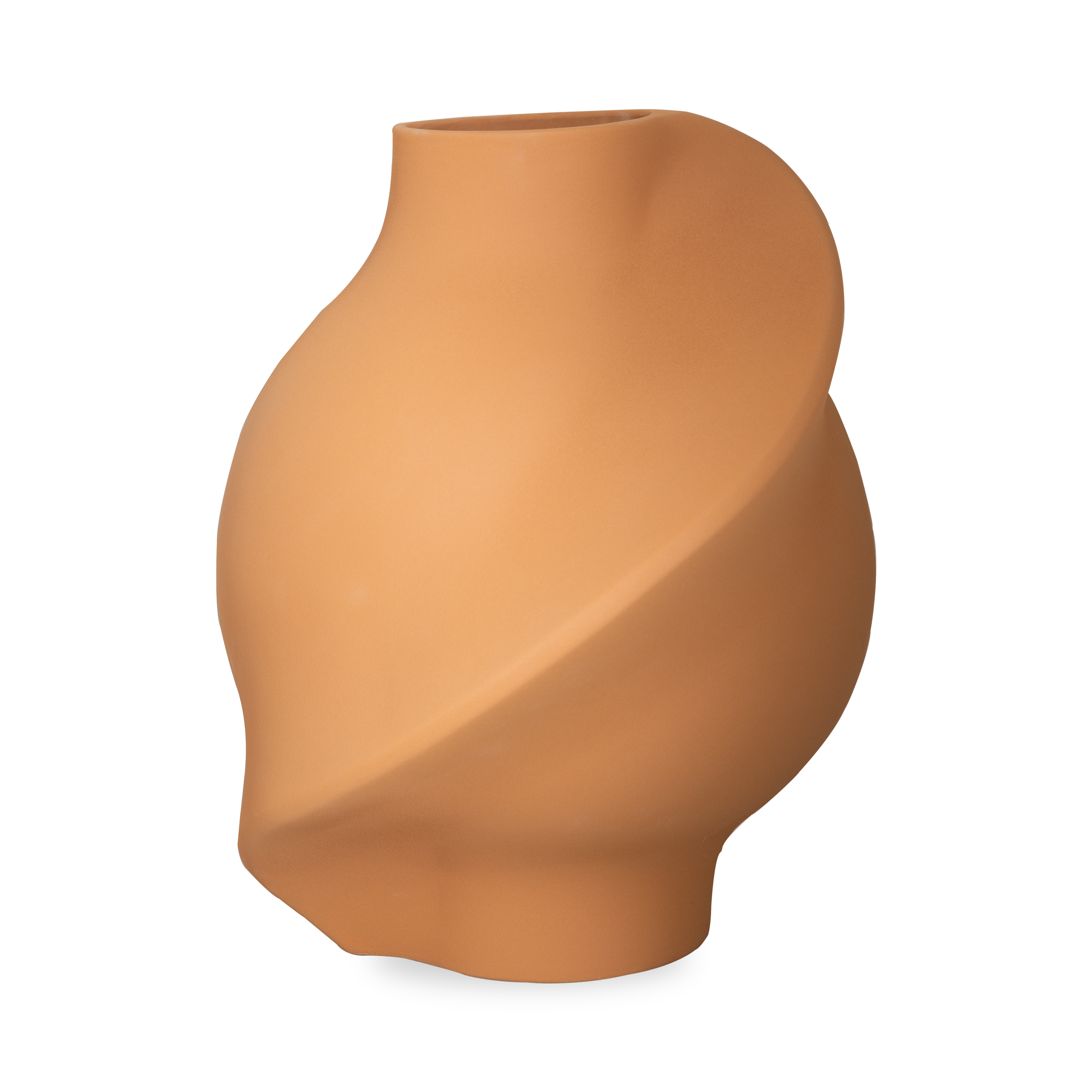 Pirout Vase - Handmade Ochre Ceramic Flower Vase for Home Decor, Wedding Centerpiece & Boho Farmhouse Style