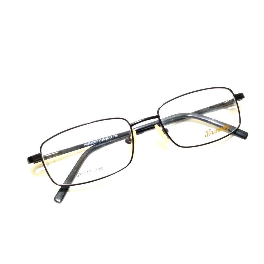 Sophisticated Black Full Frame Rectangle Progressive Glasses - No Line Multifocal Bifocal Lens 1189BKL | Perfect for Reading, Computer Work & Everyday Use