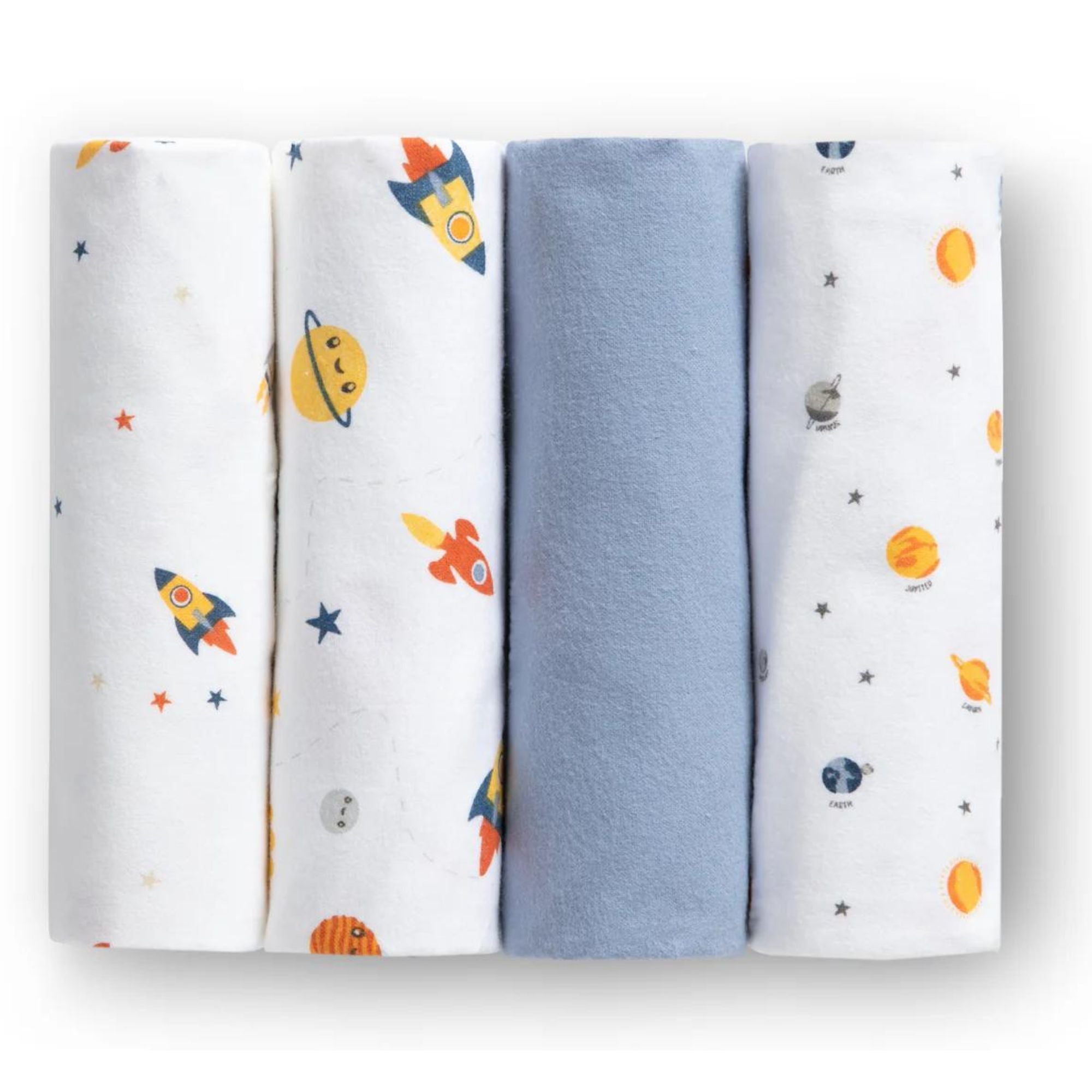 Soft 100% Cotton Flannel Baby Receiving Blankets - 4 Pack for Newborns & Infants - Perfect for Swaddling, Nursing & Cuddling