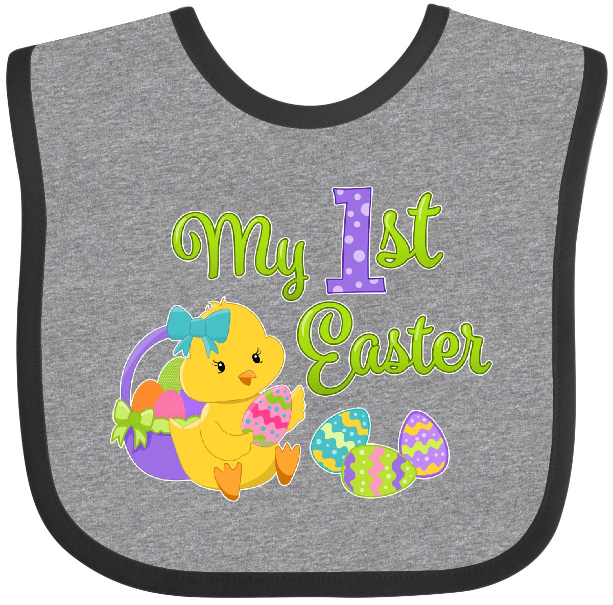 Cute Chick & Eggs Baby Bib for Easter - First Holiday Outfit