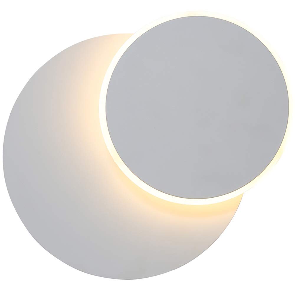 Modern LED Wall Sconce - Adjustable Acrylic Wall Light Fixture for Living Room, Bedroom, Hallway - Flexible Plate, Cool White Round Design (110-240V, 3000K-18W) - Perfect for Ambient Lighting in Home Decor and Commercial Spaces