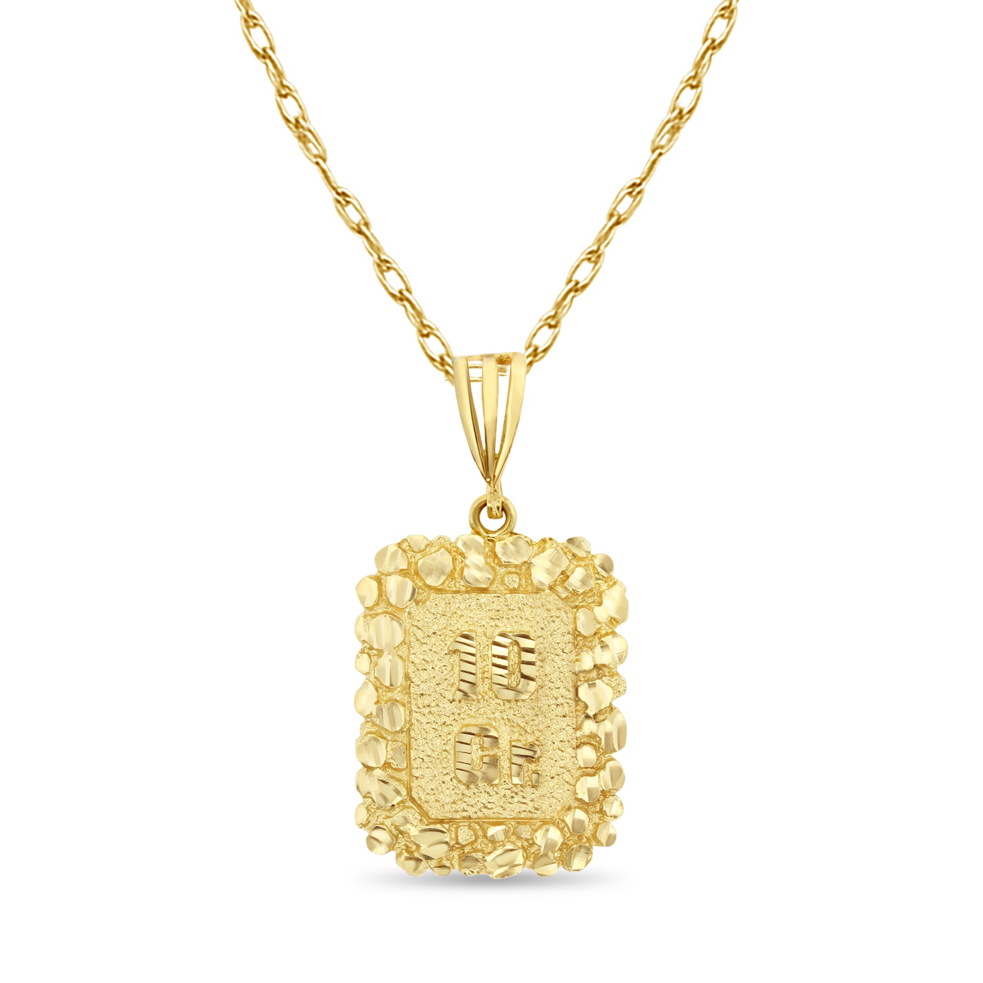 10 Gram 10K Yellow Gold Nugget Charm with Diamond Cuts - Perfect for Bracelets, Necklaces & Jewelry Gifts for Women