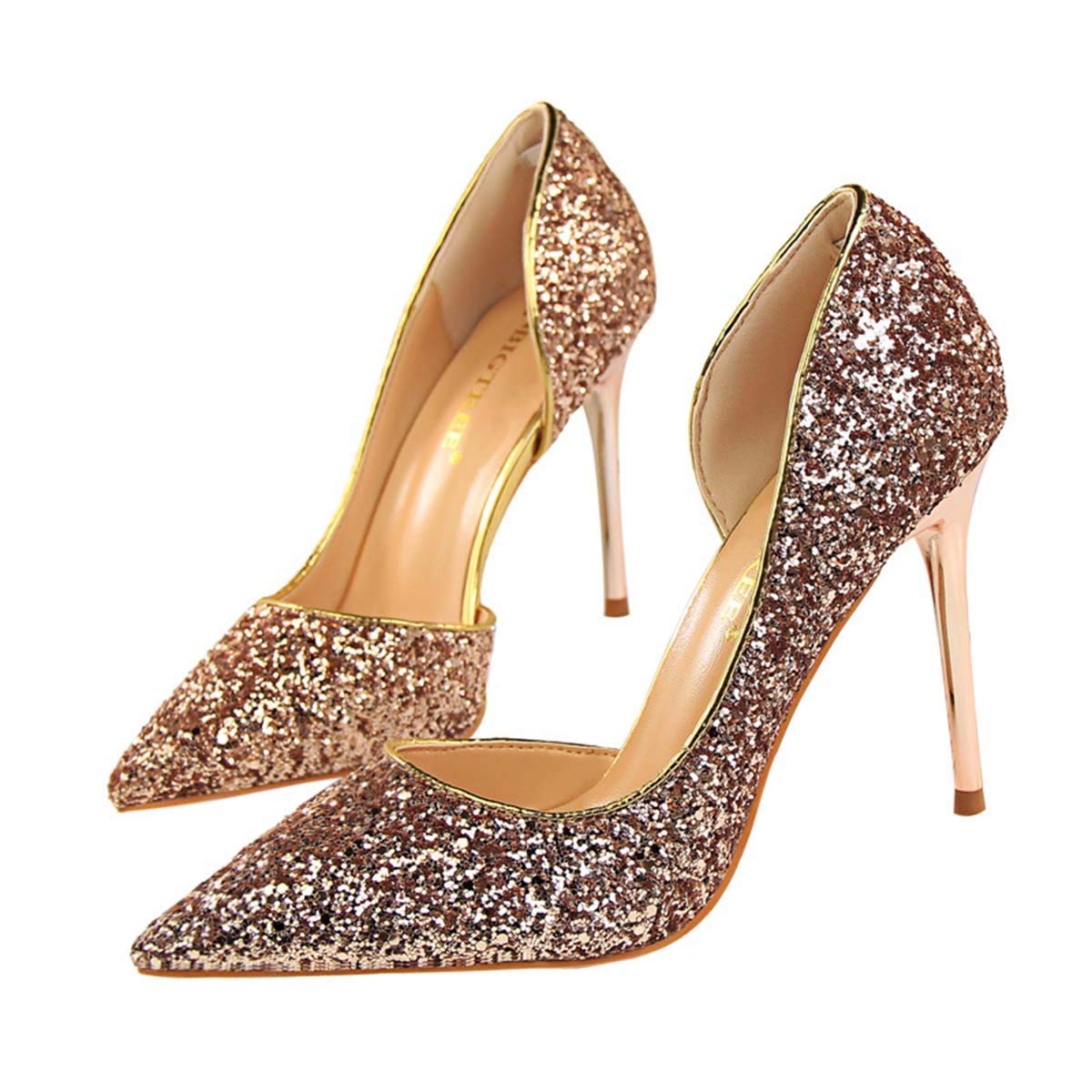 JOEupin Women's Stiletto High Heel Pumps - Sexy Pointed Toe Dress Shoes for Wedding, Party & Evening Wear | Comfortable Semi-Open Design for Women's Formal Occasions